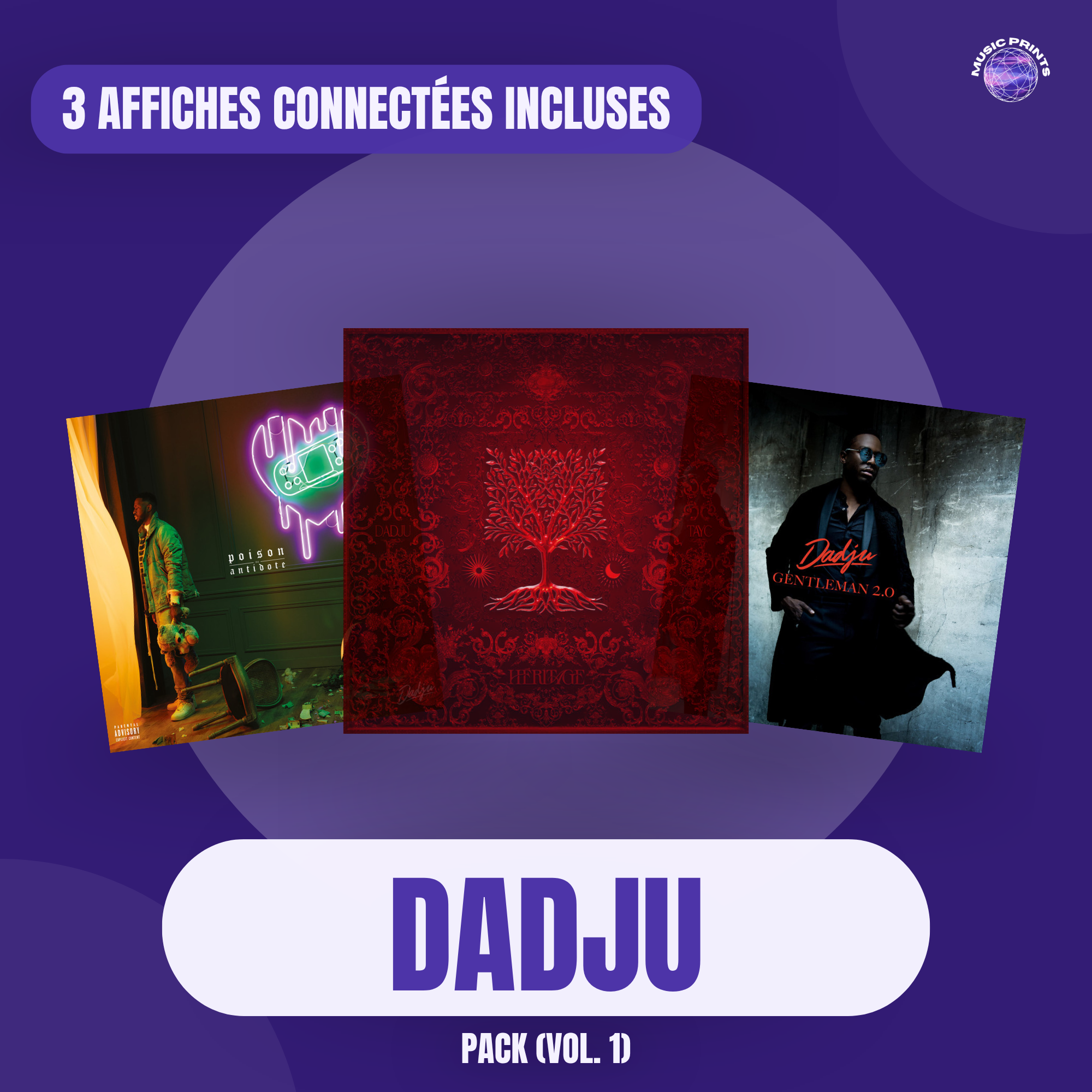 PACK Dadju Vol. 1 - Affiches connectées Music prints poster connecté