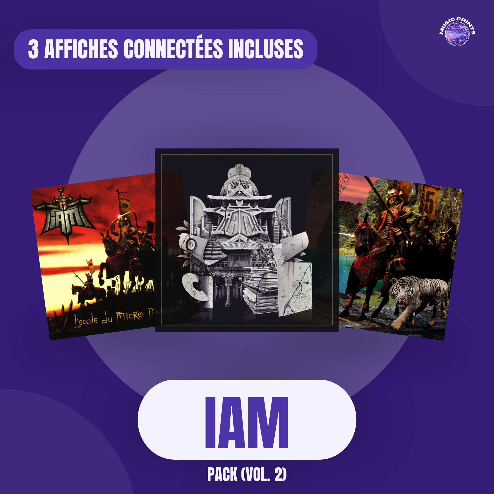 PACK IAM Vol. 2 - 3 affiches connectées Music prints poster connecté