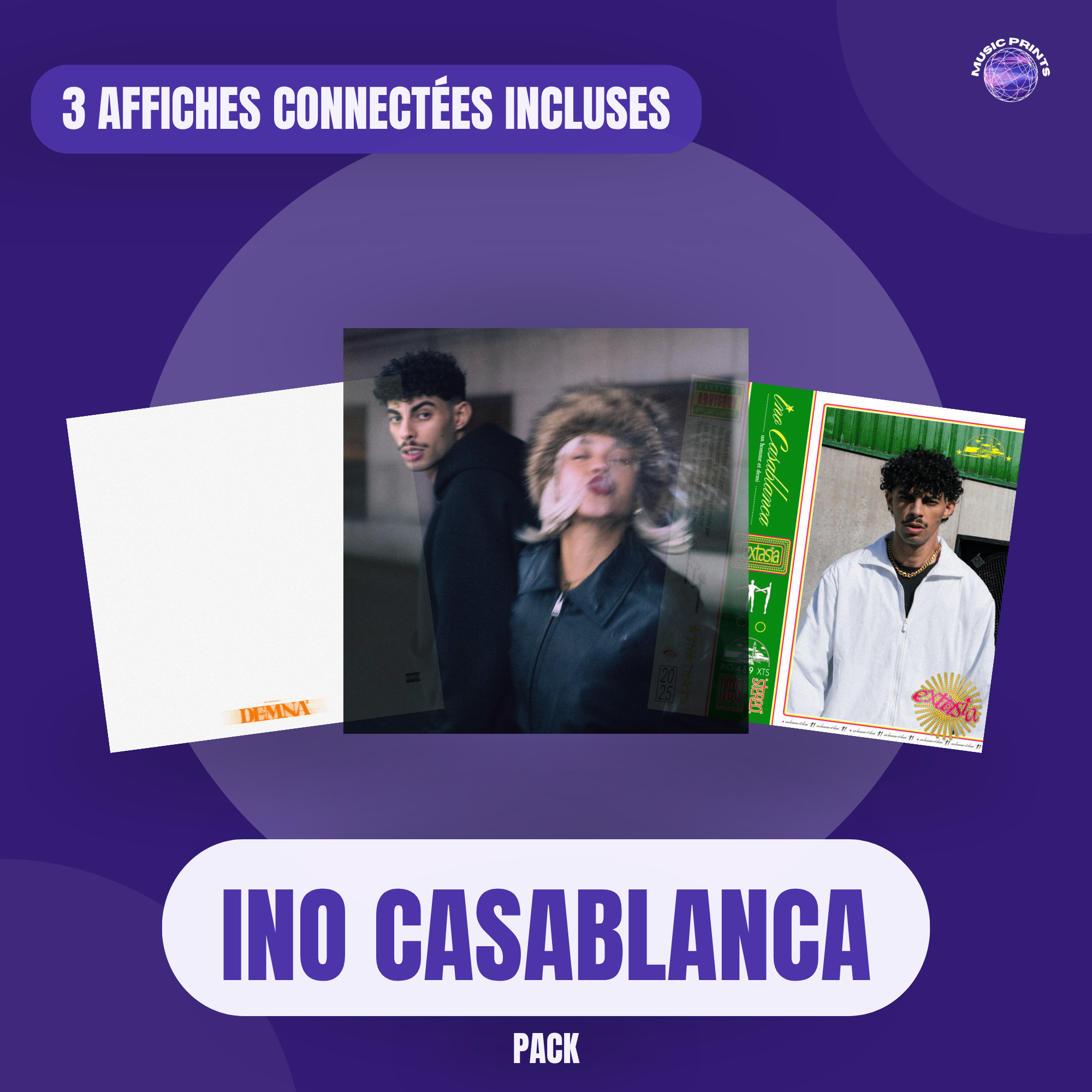 PACK Ino Casablanca - 3 affiches connectées Music prints poster connecté