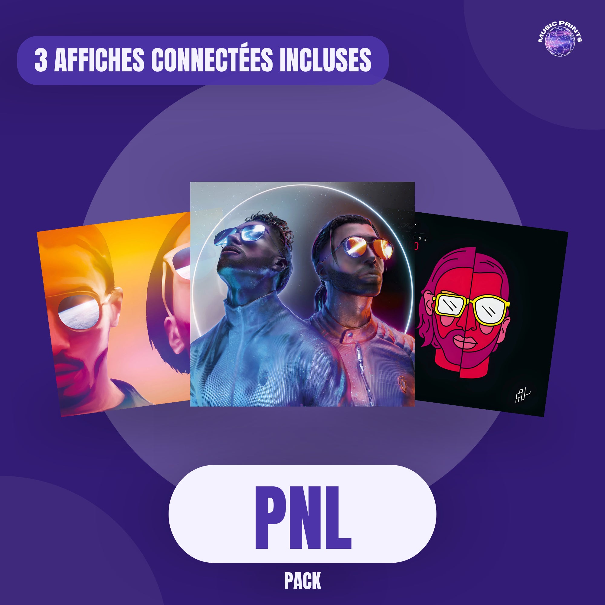 PACK PNL - 3 affiches connectées Music prints poster connecté