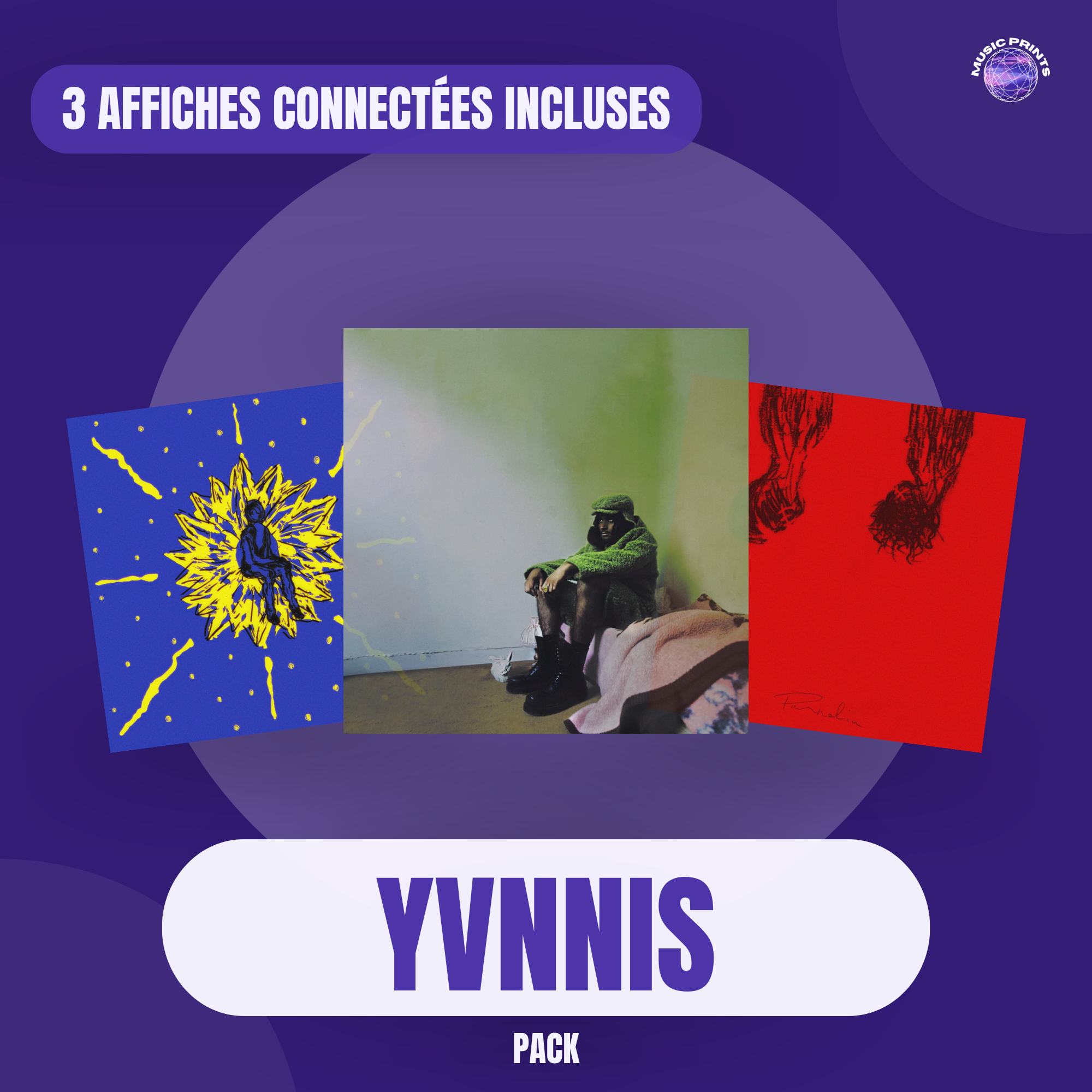 PACK Yvnnis - 3 affiches connectées Music prints poster connecté