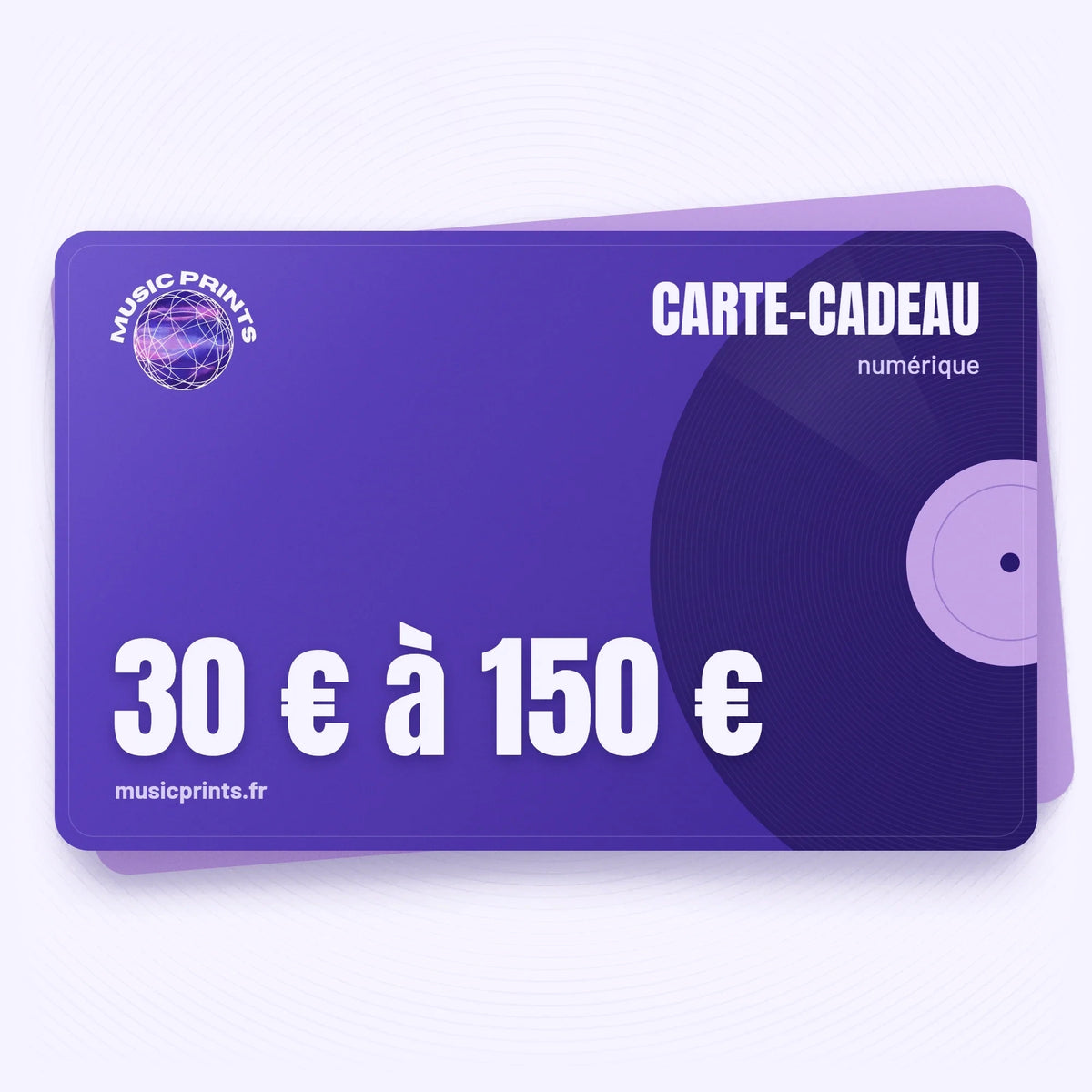 Carte-cadeau numérique Music prints, de 30 € à 150 €