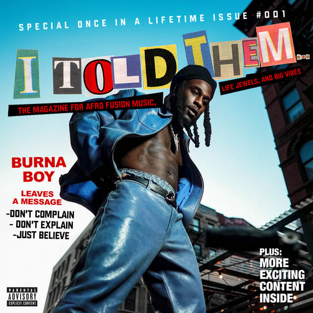 Music print | Burna Boy - I Told Them... poster connecté