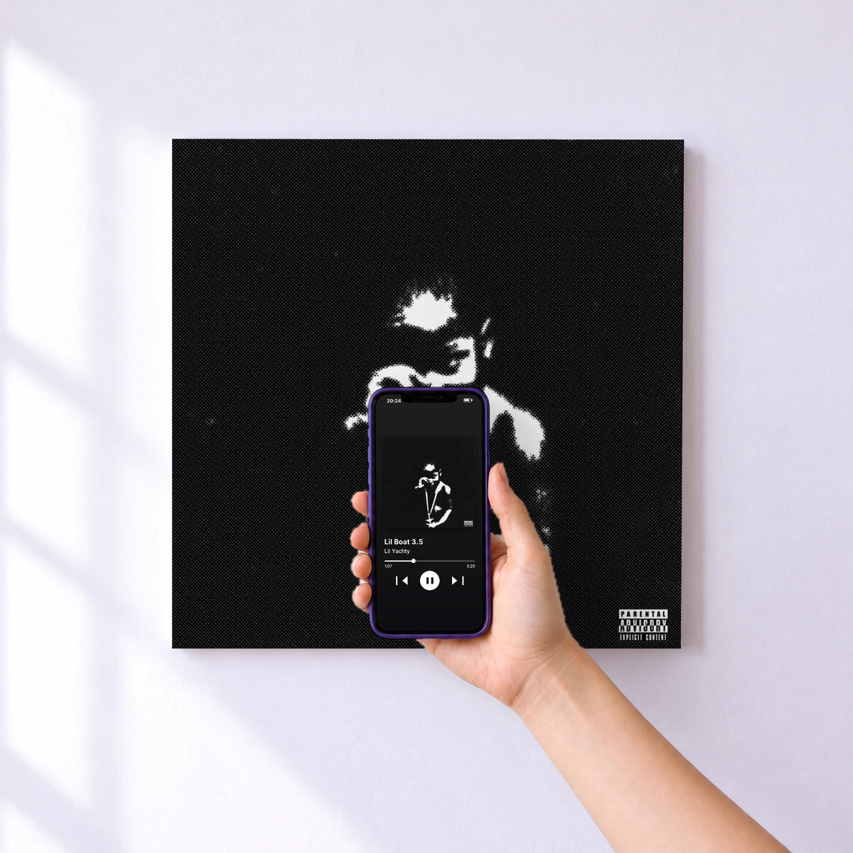 Affiche connectée Lil Boat 3.5 de Lil Yachty au mur : l'album se lance en approchant le téléphone