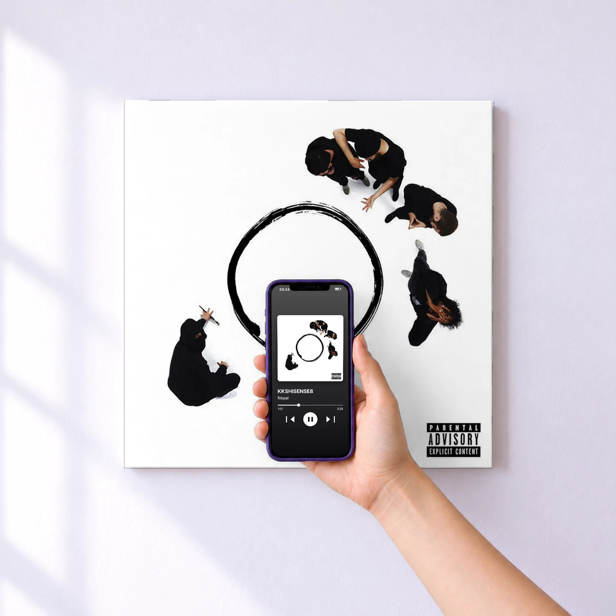 Affiche connectée KKSHISENSE8 de Népal au mur : l'album se lance en approchant le téléphone