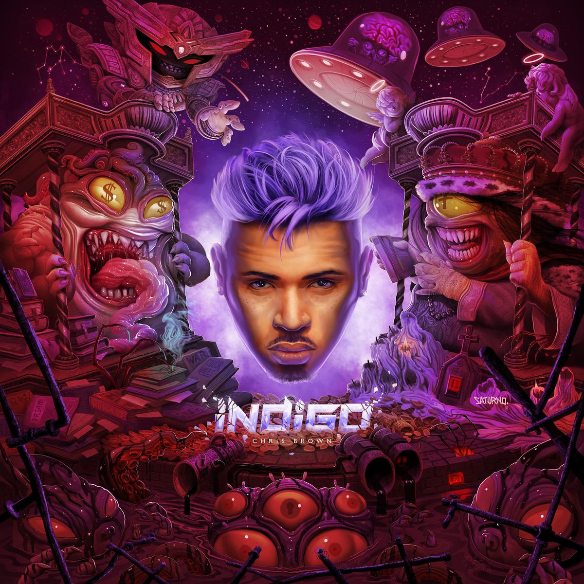 Music print | Chris Brown - Indigo poster connecté