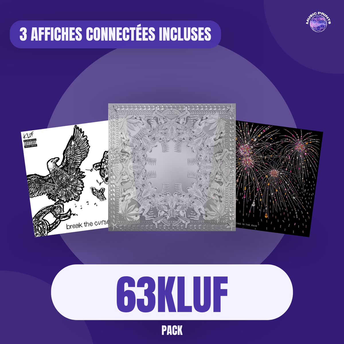 PACK 63KLUF - Affiches connectées Music prints poster connecté