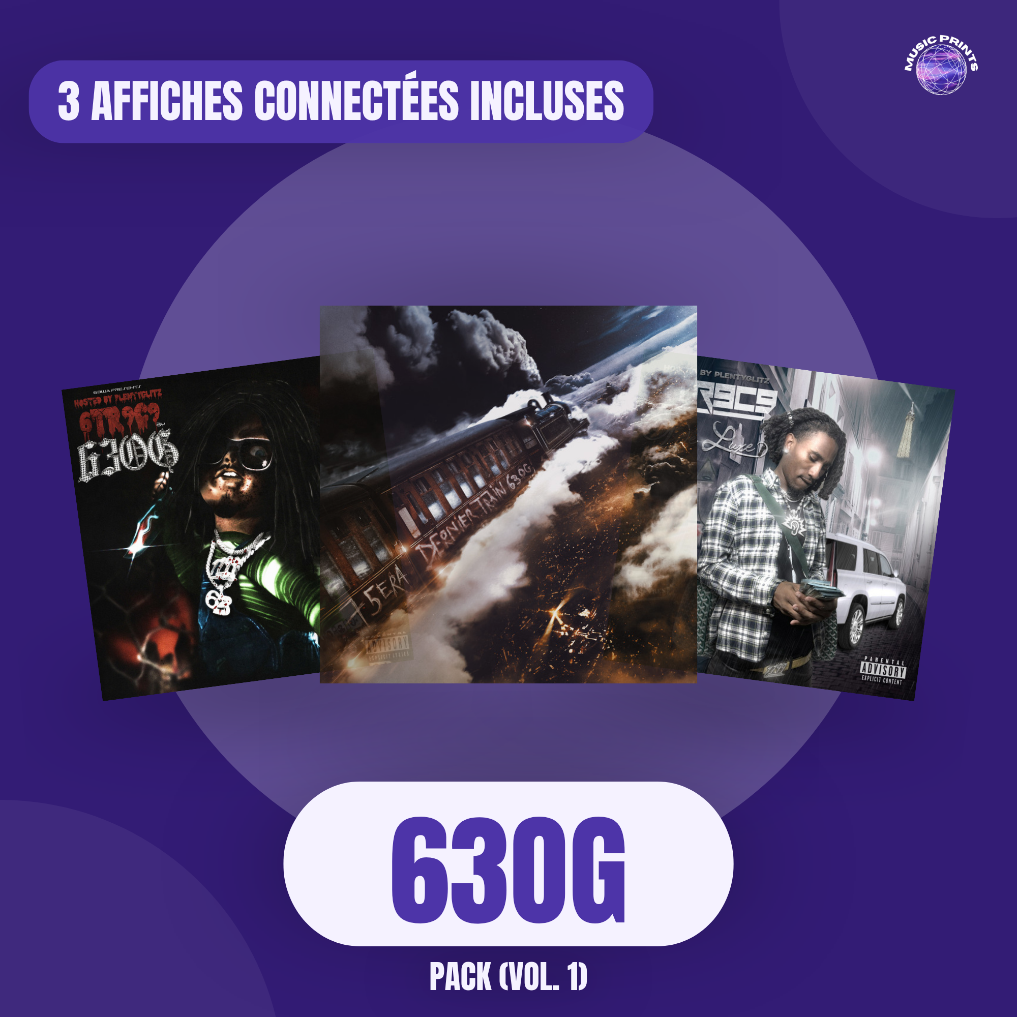PACK 63OG Vol. 1 - Affiches connectées Music prints poster connecté