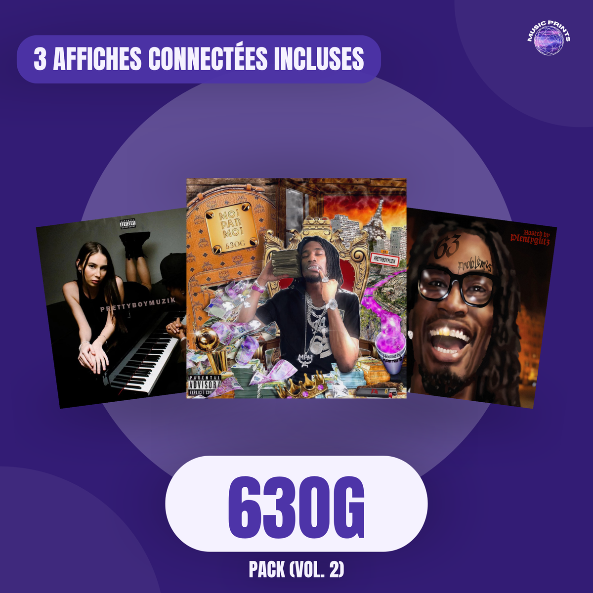 PACK 63OG Vol. 2 - Affiches connectées Music prints poster connecté