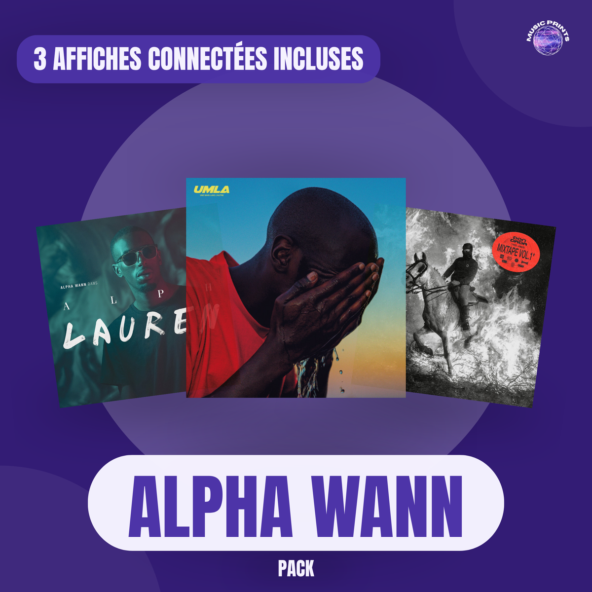 PACK Alpha Wann - Affiches connectées Music prints poster connecté