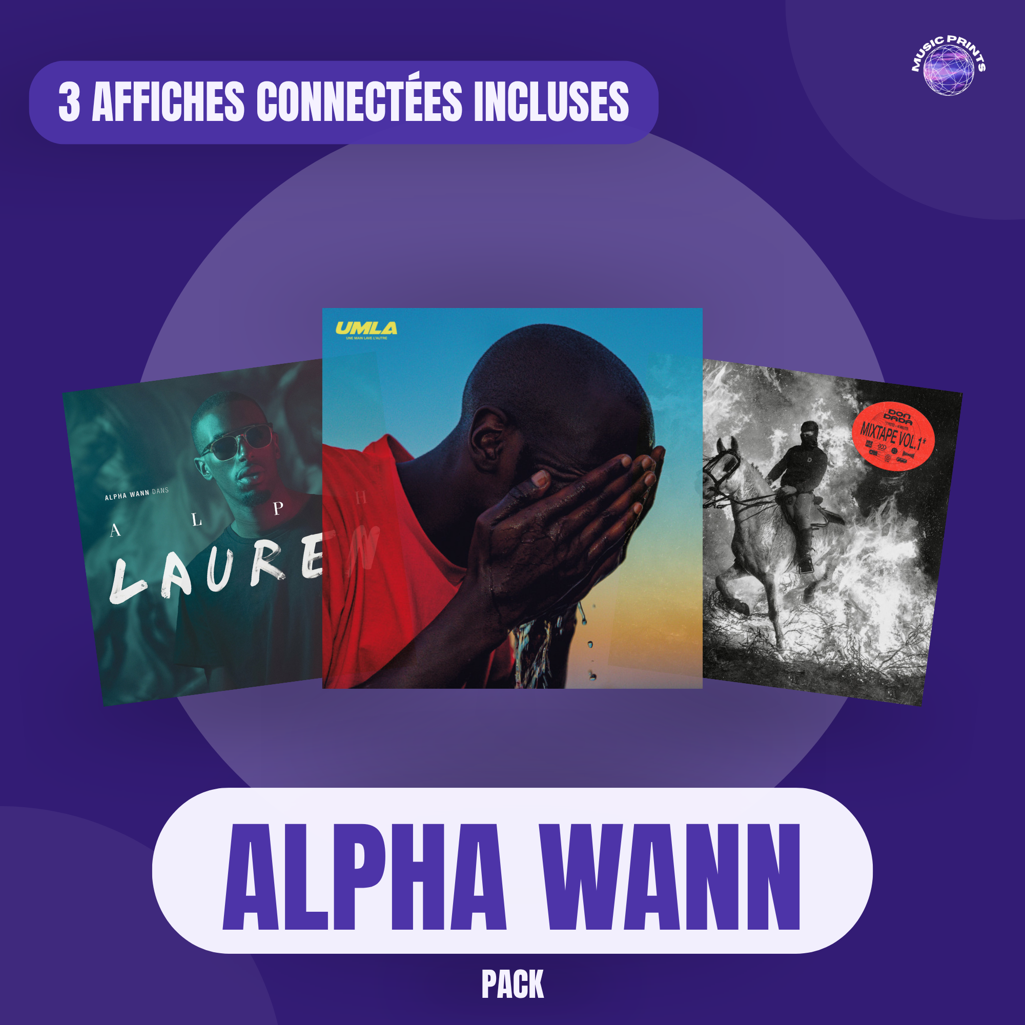 PACK Alpha Wann - Affiches connectées Music prints poster connecté