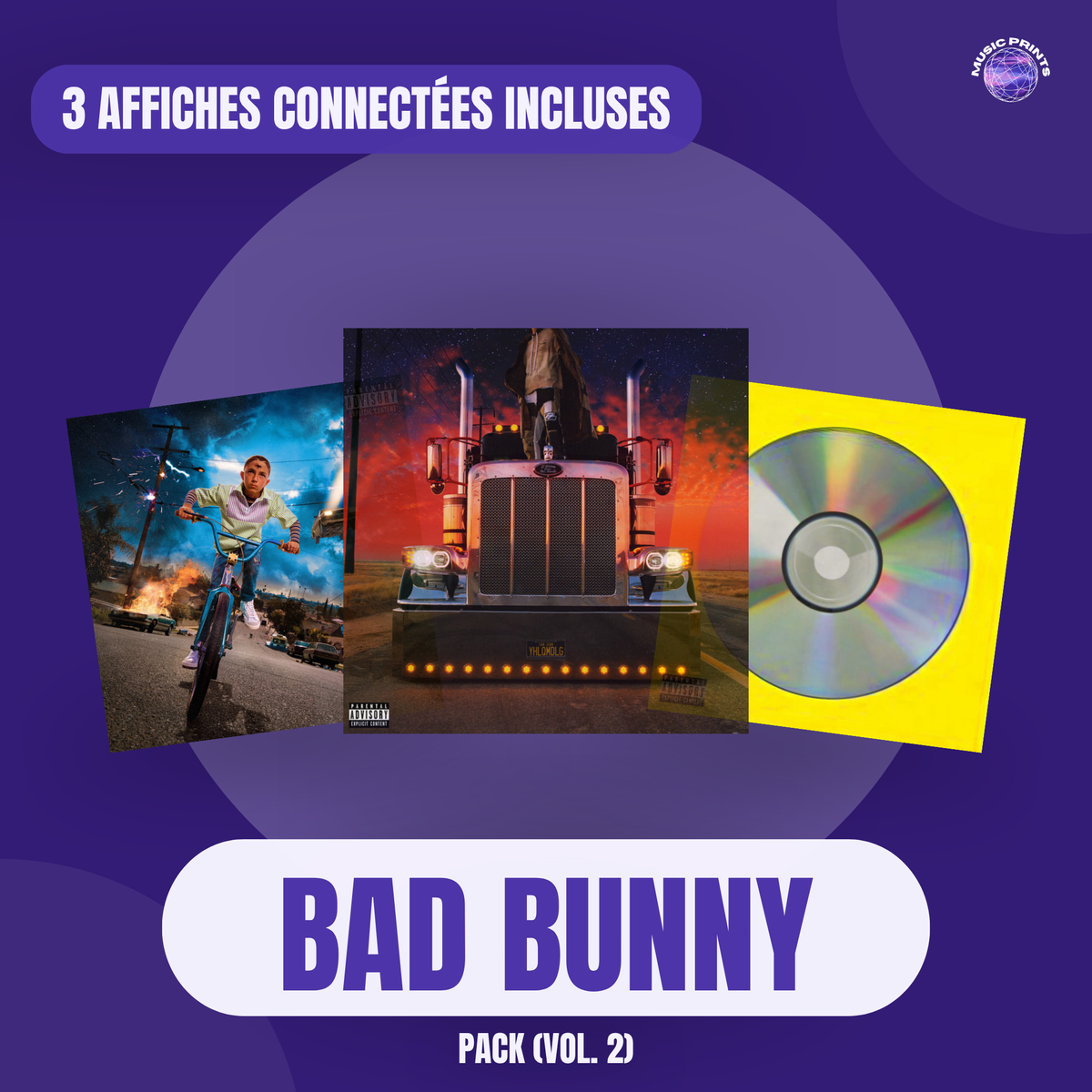 PACK Bad Bunny Vol. 2 - Affiches connectées Music prints poster connecté