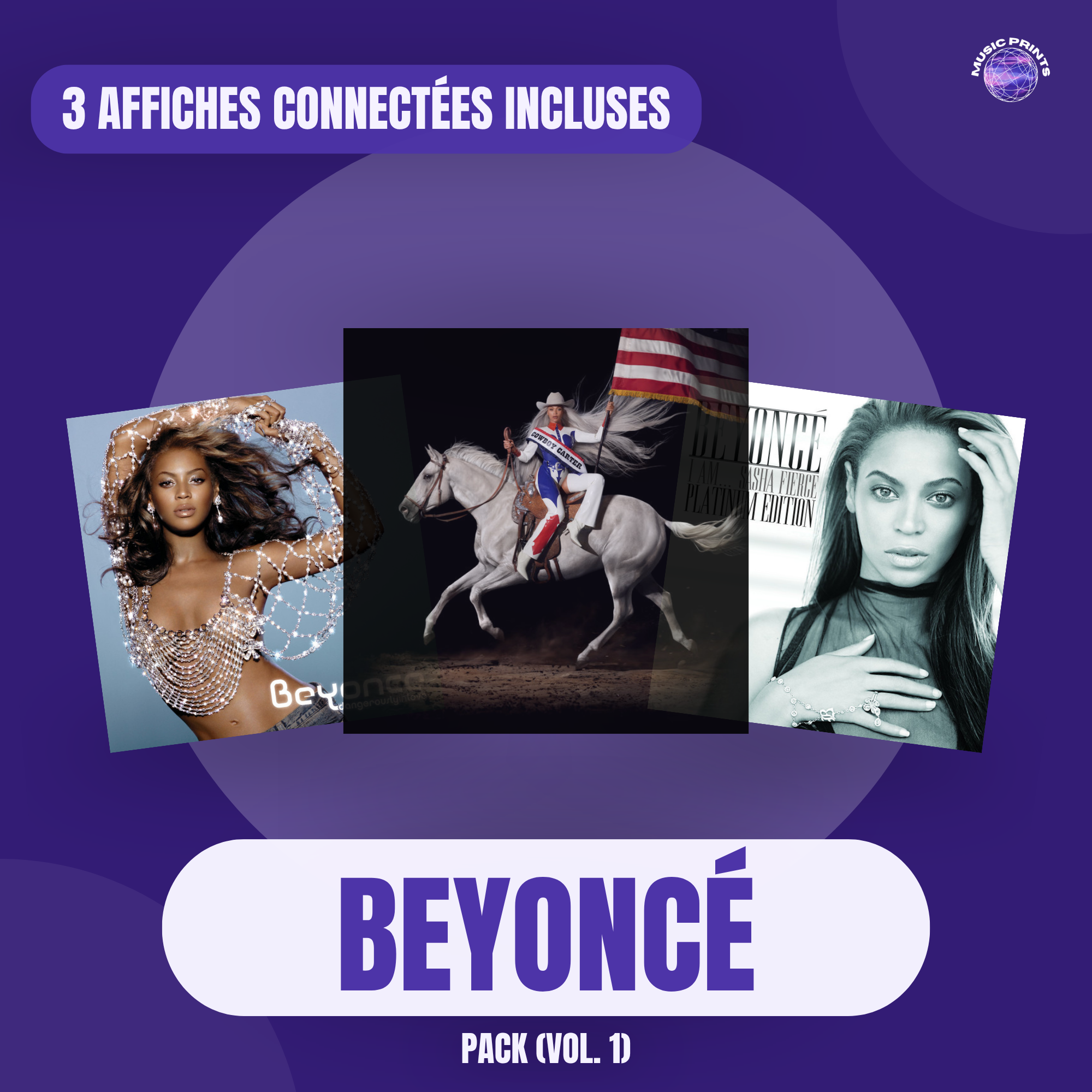 PACK Beyoncé Vol. 1 - Affiches connectées Music prints poster connecté