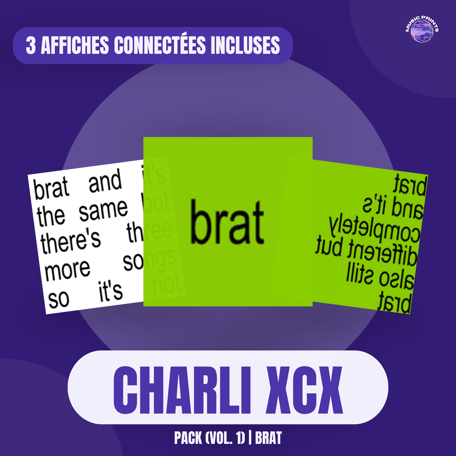 PACK Charli xcx Vol. 1 BRAT - Affiches connectées Music prints poster connecté