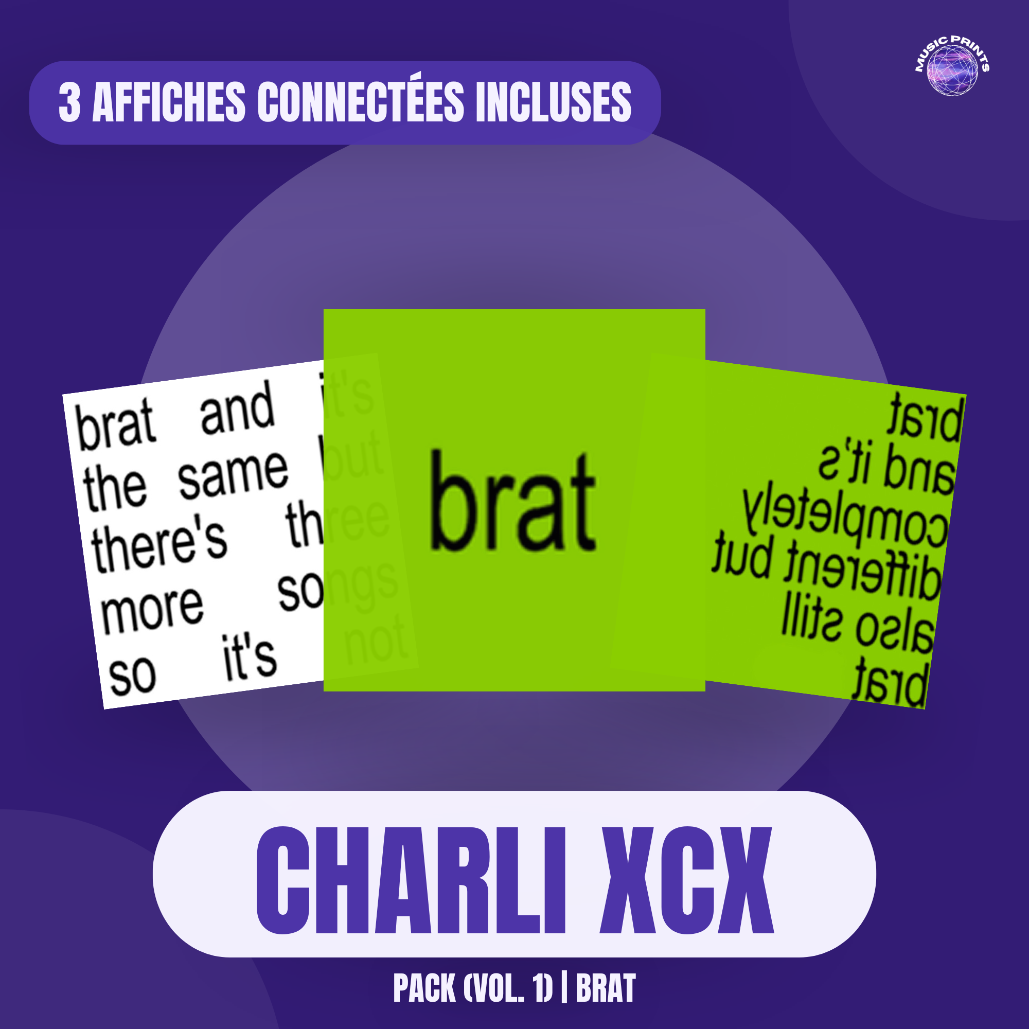 PACK Charli xcx Vol. 1 BRAT - Affiches connectées Music prints poster connecté