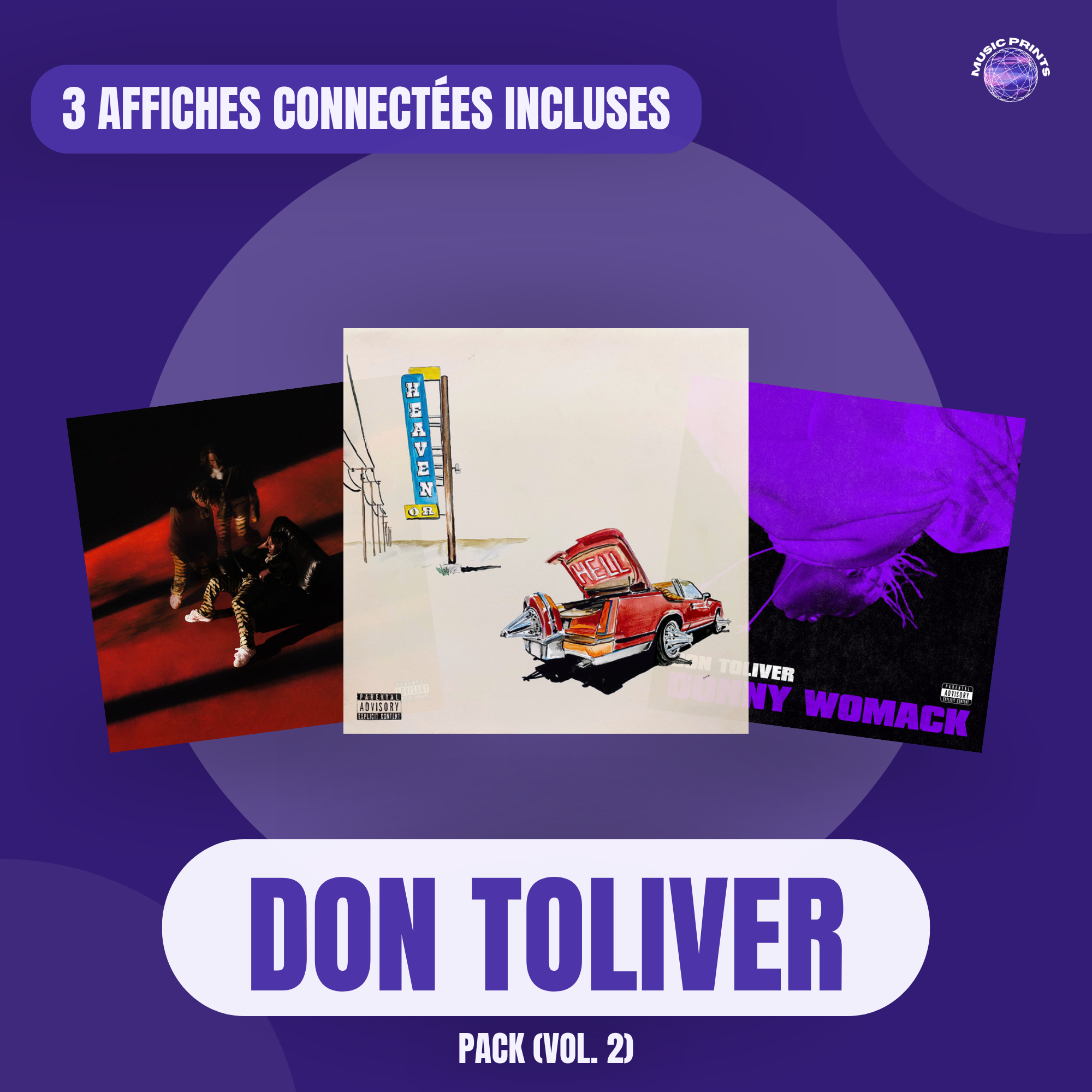 PACK Don Toliver Vol. 2 - 3 affiches connectées Music prints poster connecté