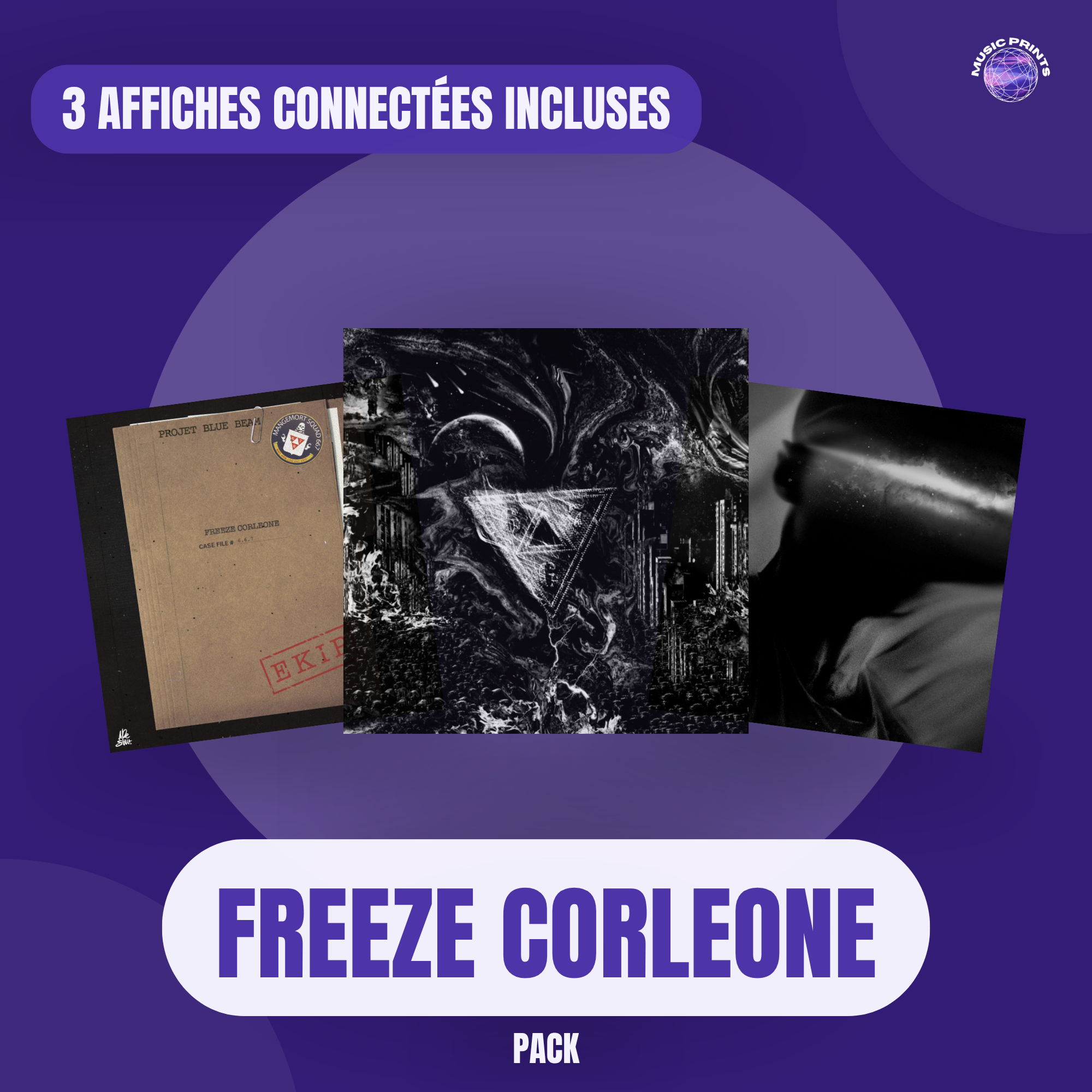 PACK Freeze Corleone - 3 affiches connectées Music prints poster connecté
