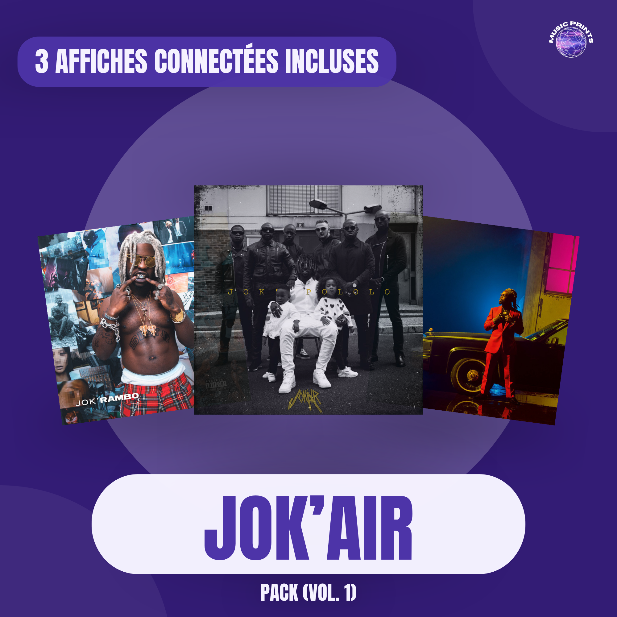 PACK Jok'air Vol. 1 Jok' - 3 affiches connectées Music prints poster connecté
