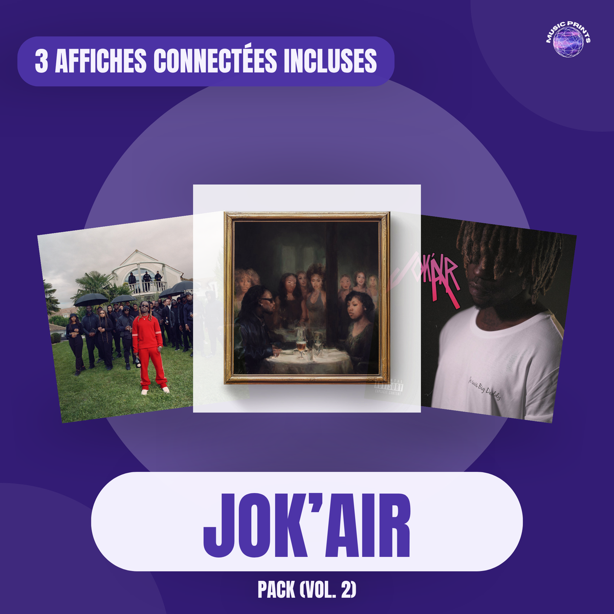 PACK Jok'air Vol. 2 - 3 affiches connectées Music prints poster connecté