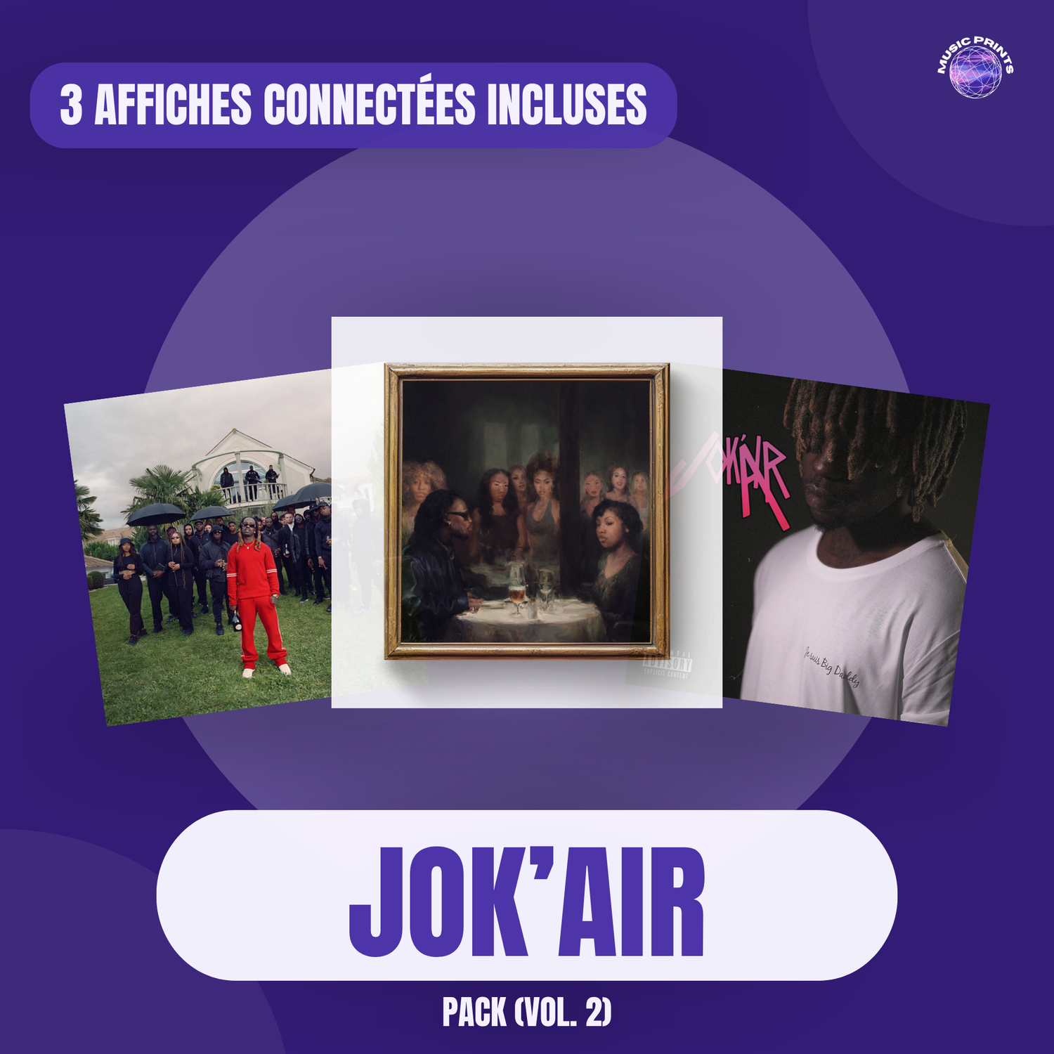 PACK Jok'air Vol. 2 - 3 affiches connectées Music prints poster connecté