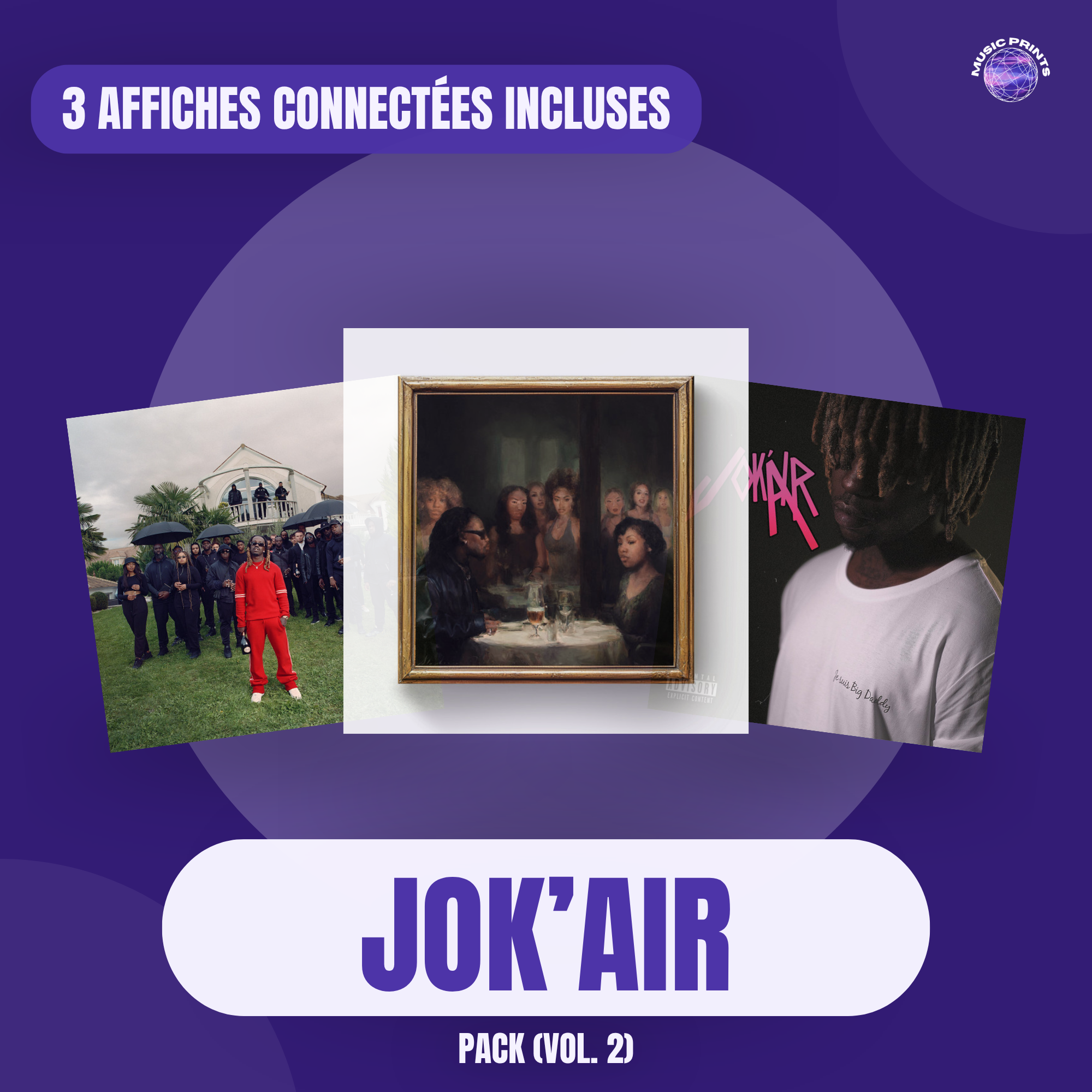 PACK Jok'air Vol. 2 - 3 affiches connectées Music prints poster connecté