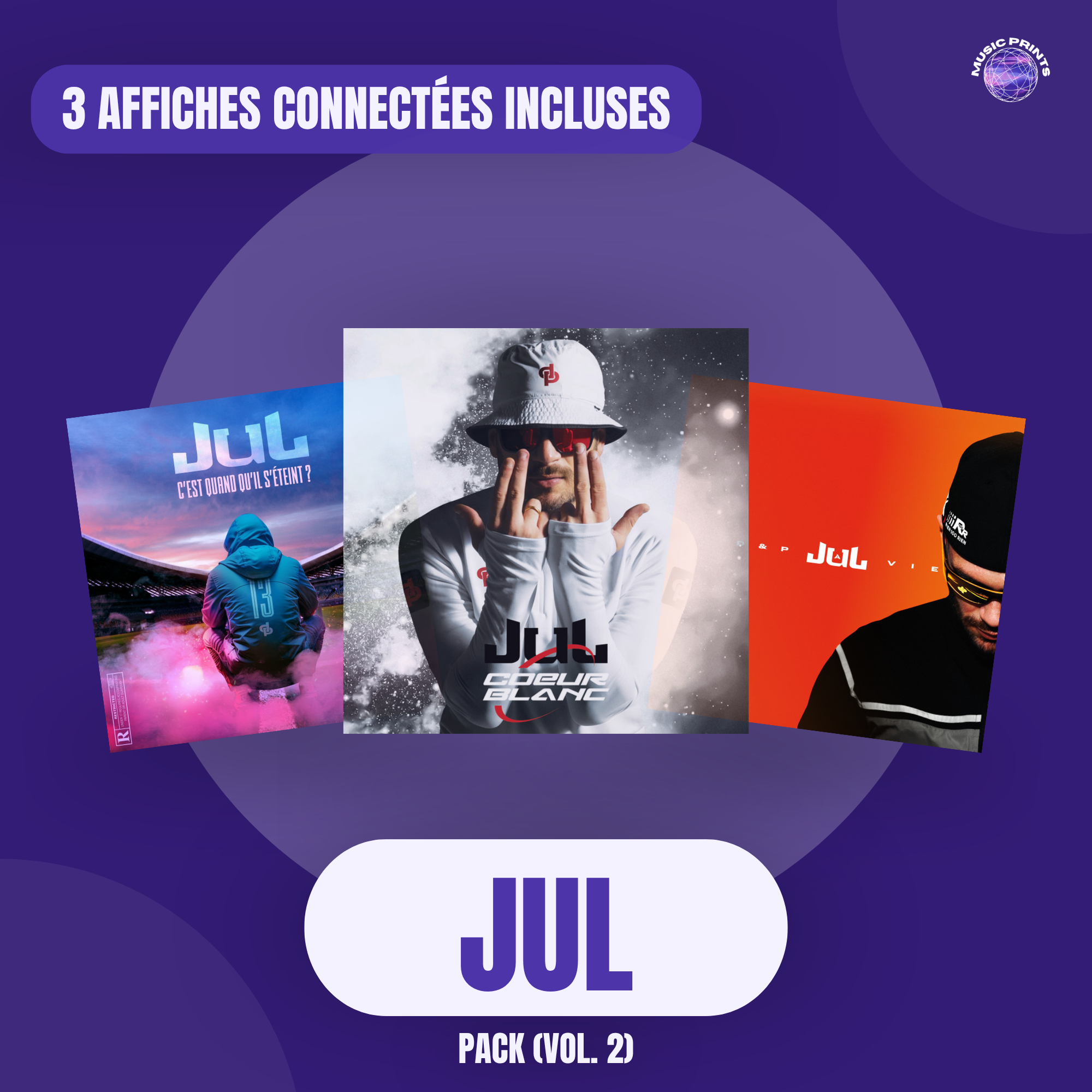 PACK Jul Vol. 2 - 3 affiches connectées Music prints poster connecté