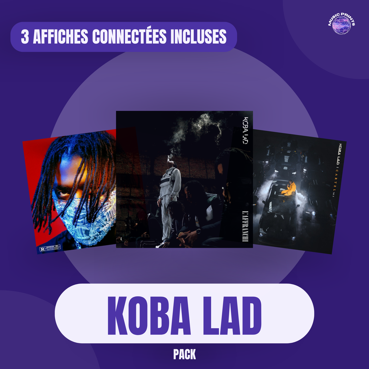 PACK Koba LaD - 3 affiches connectées Music prints poster connecté