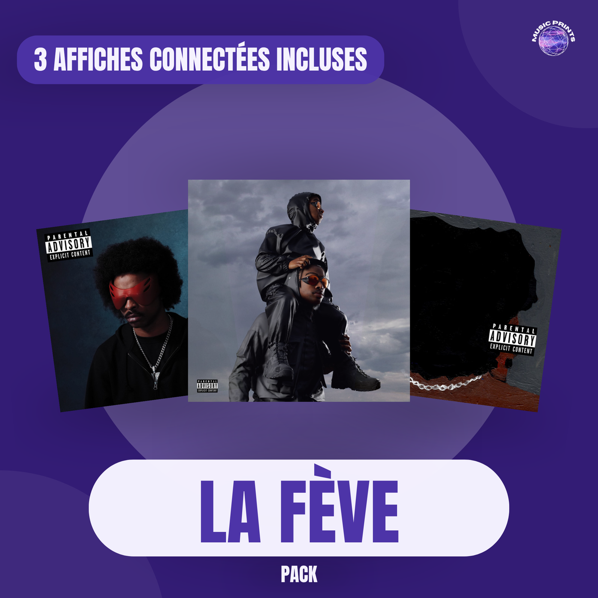 PACK La Fève - 3 affiches connectées Music prints poster connecté
