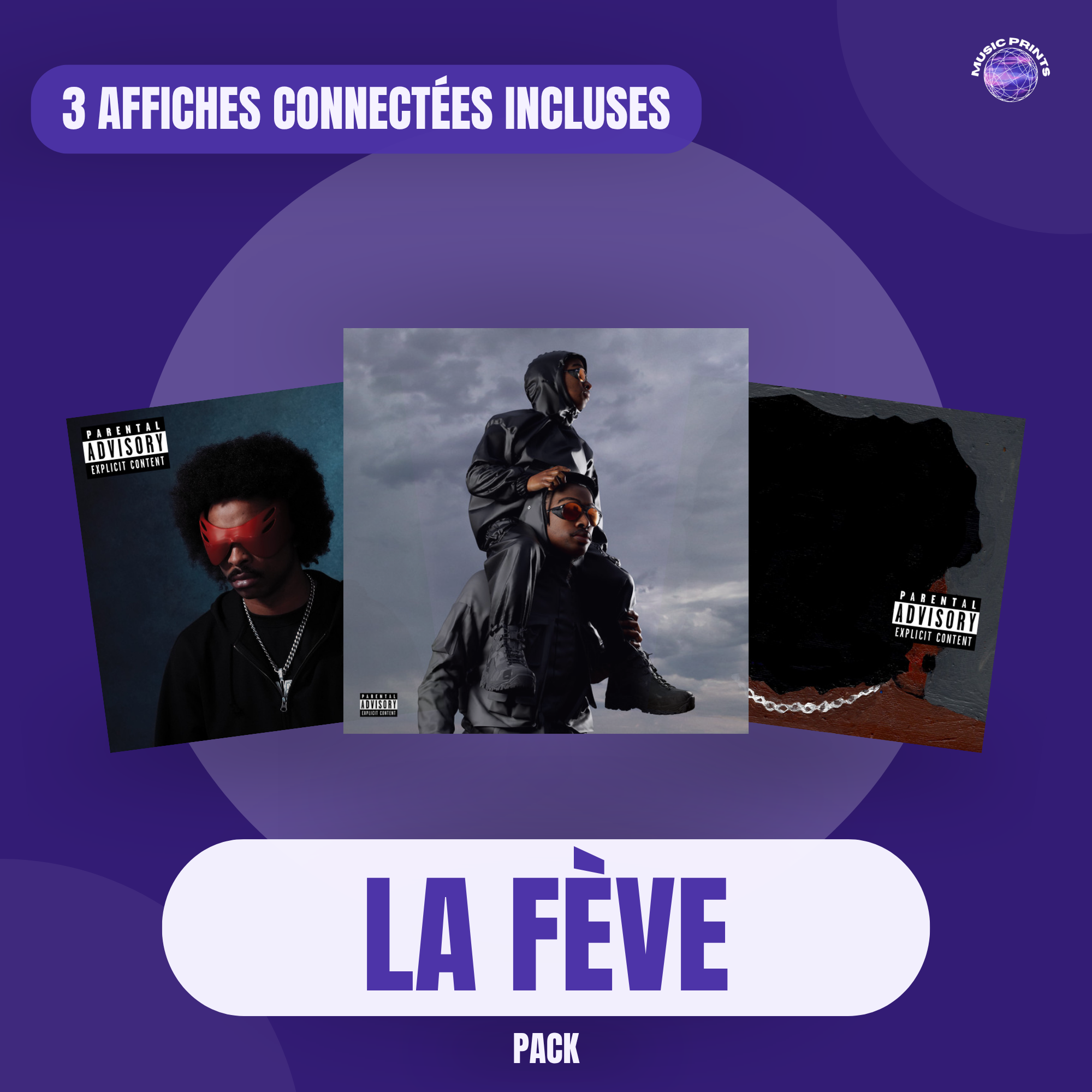 PACK La Fève - 3 affiches connectées Music prints poster connecté