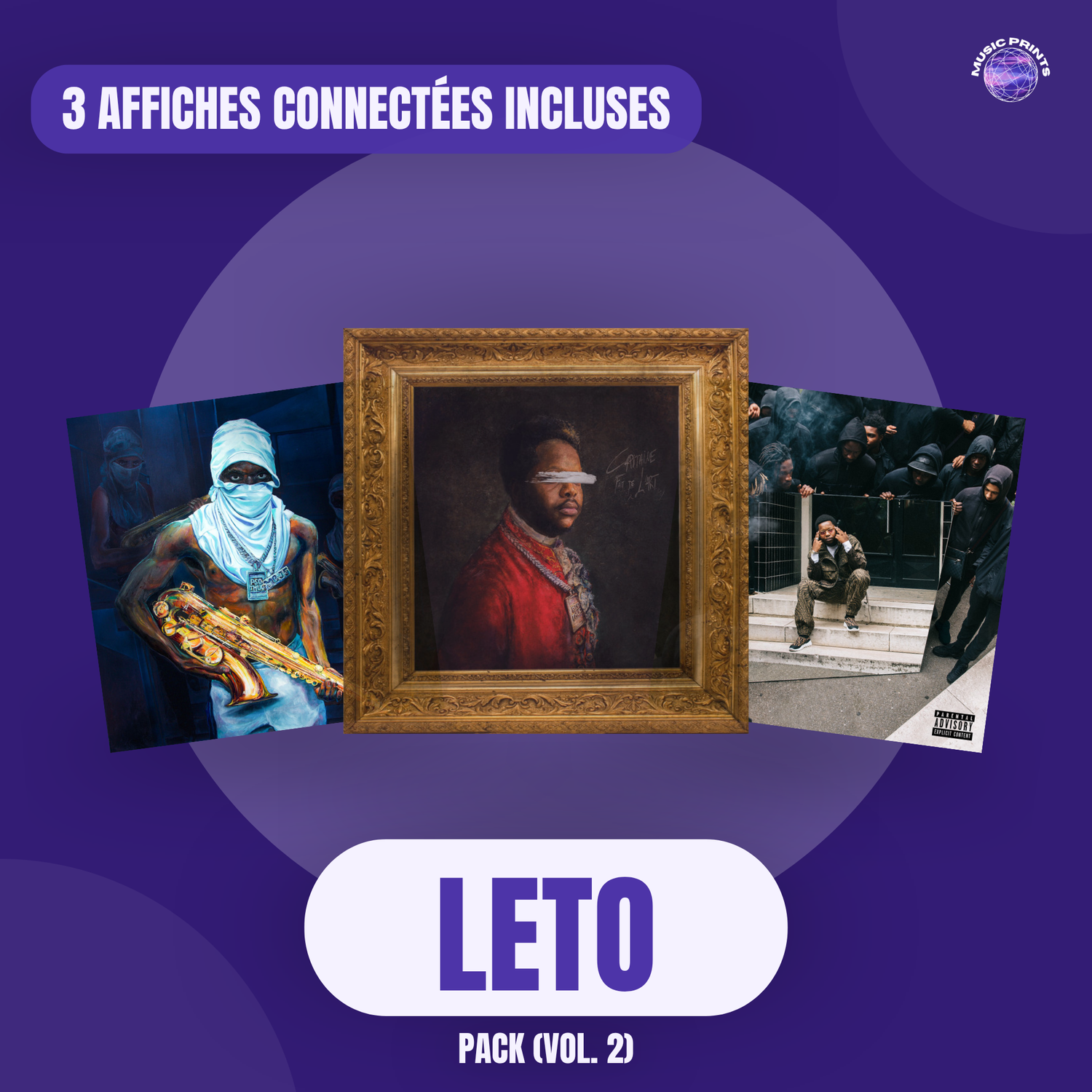 PACK Leto Vol. 2 - 3 affiches connectées Music prints poster connecté