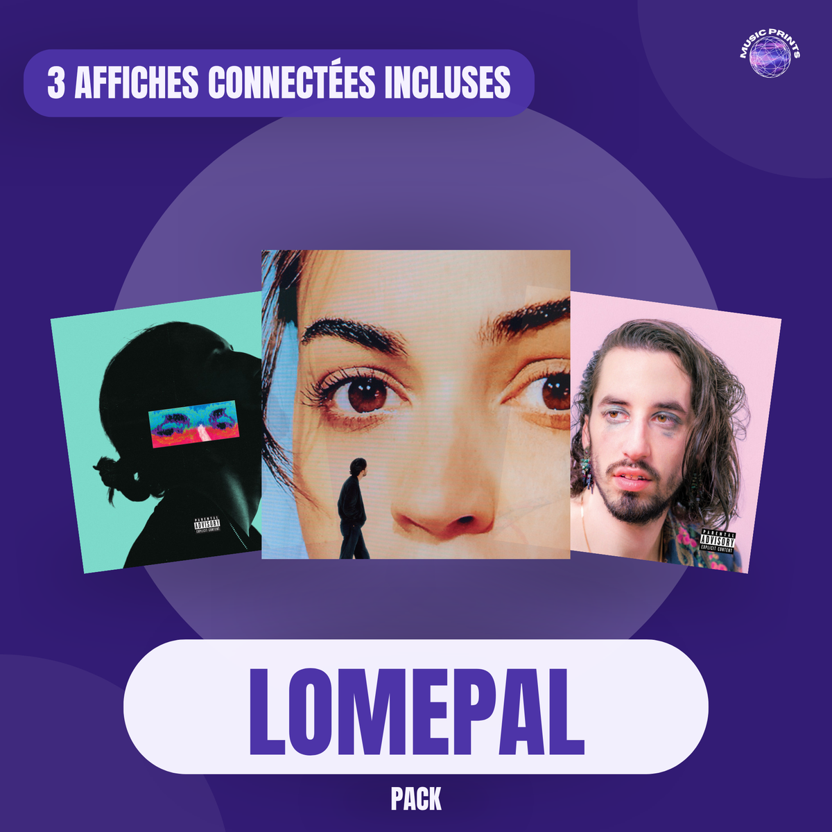 PACK Lomepal - 3 affiches connectées Music prints poster connecté