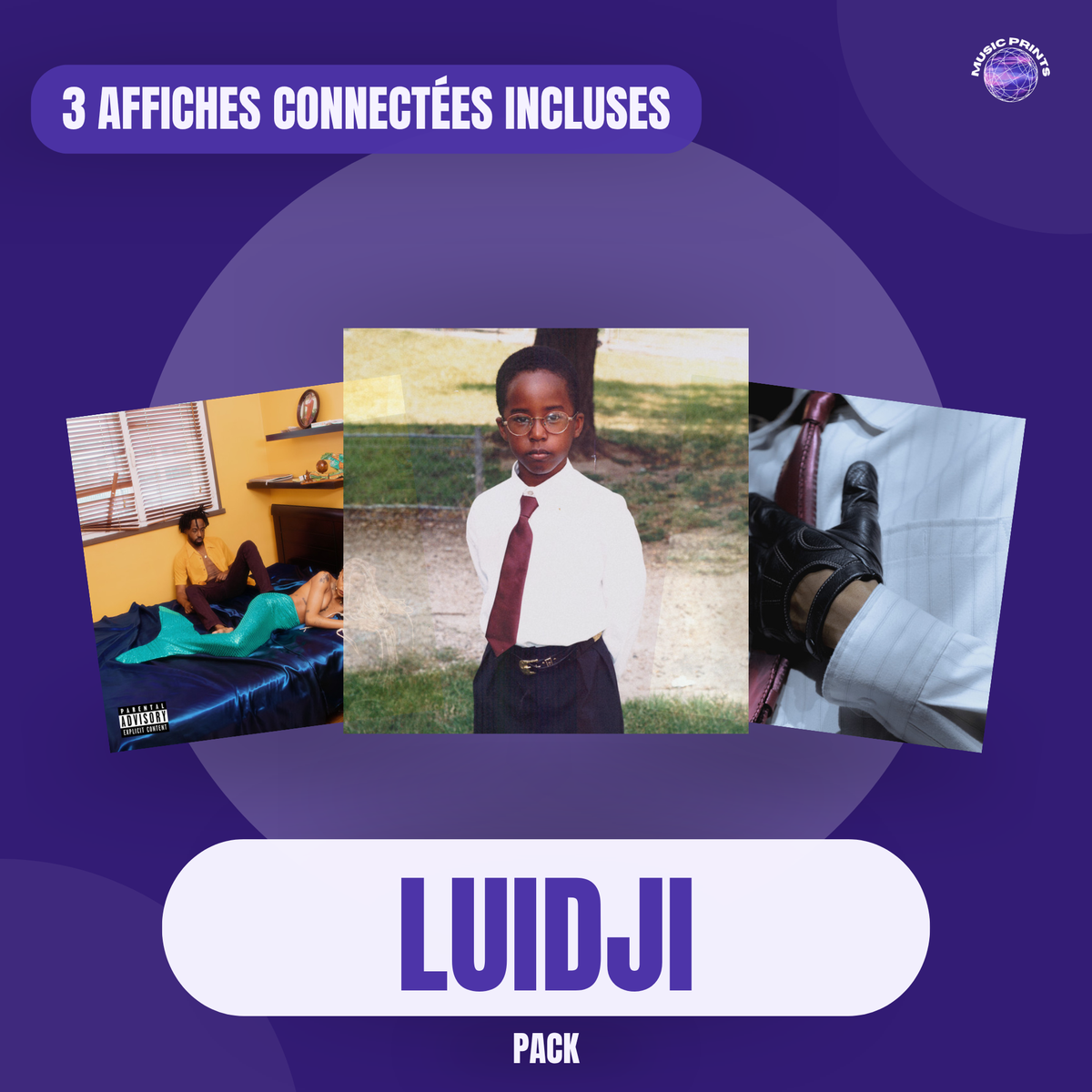 PACK Luidji - 3 affiches connectées Music prints poster connecté