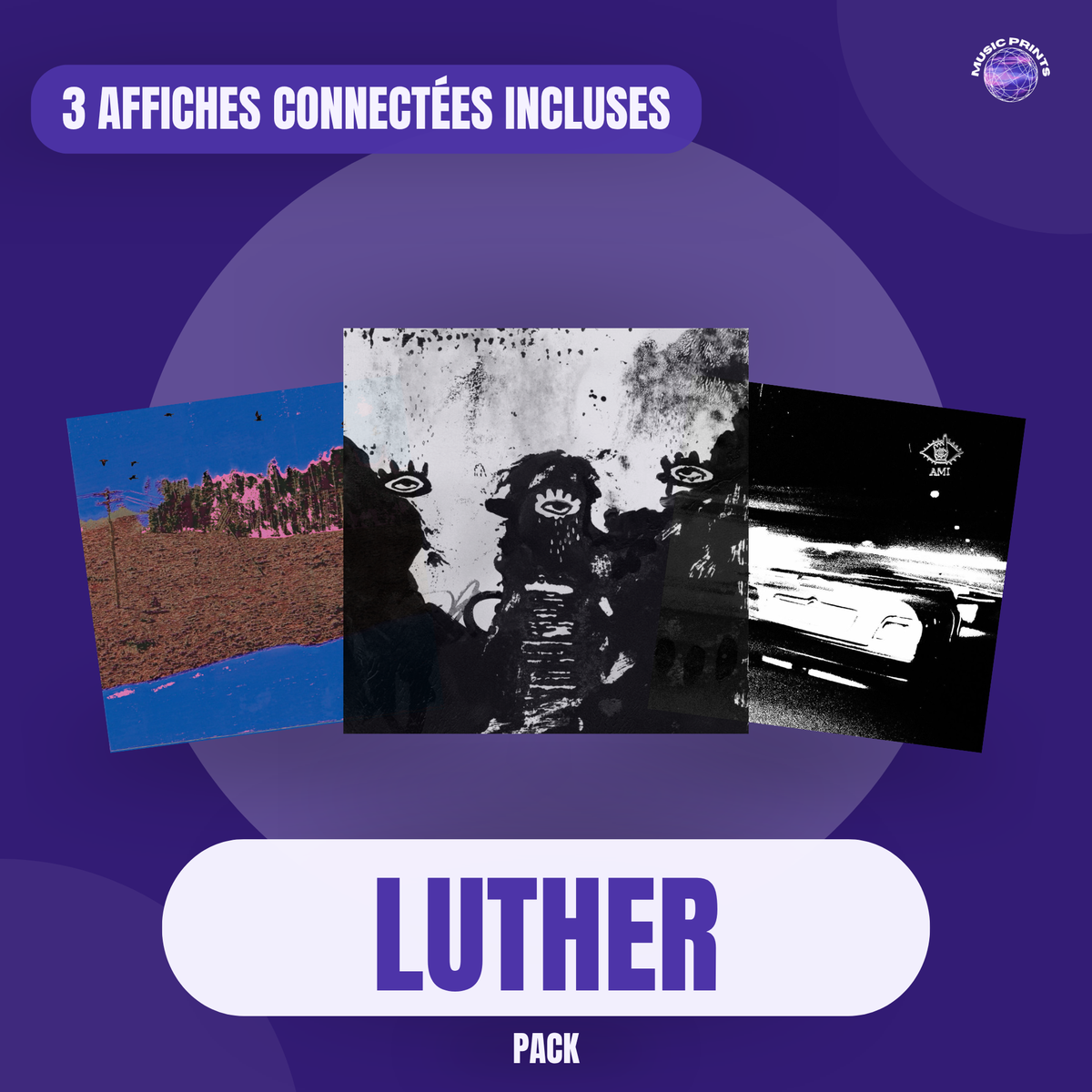 PACK Luther - 3 affiches connectées Music prints poster connecté