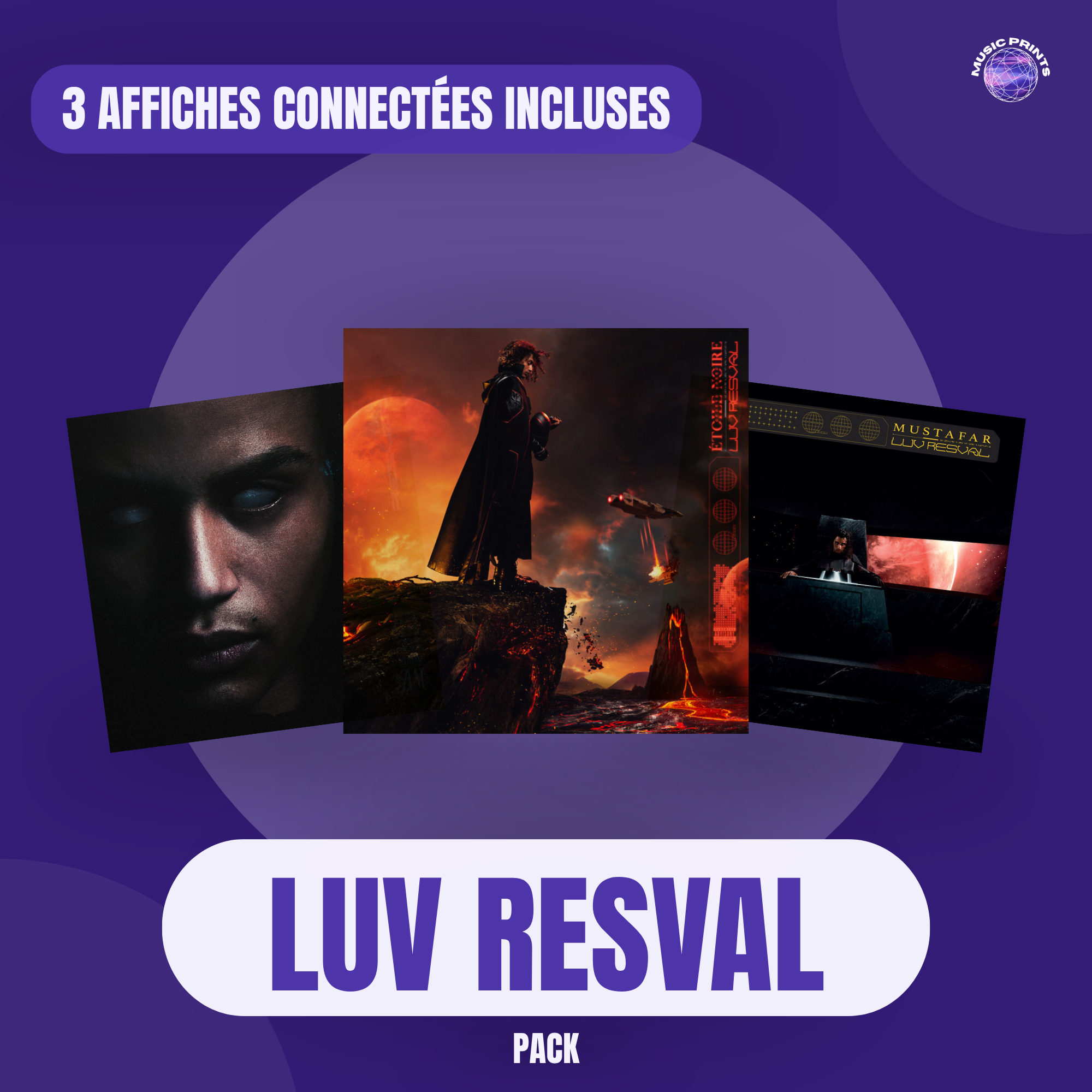 PACK Luv Resval - 3 affiches connectées Music prints poster connecté