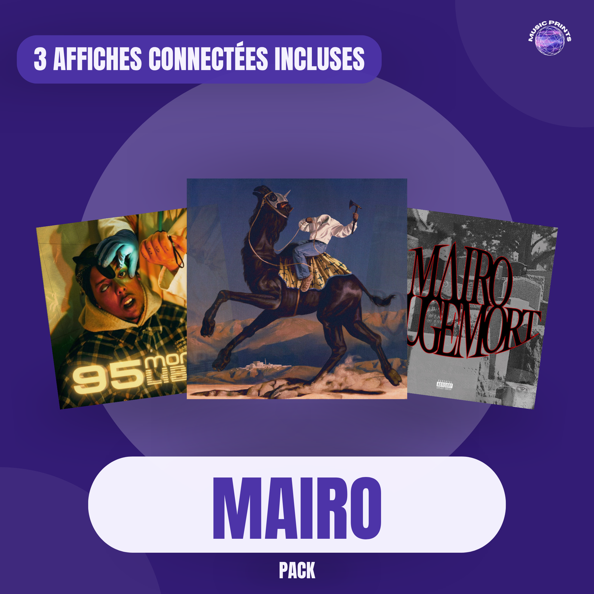 PACK Mairo - 3 affiches connectées Music prints poster connecté