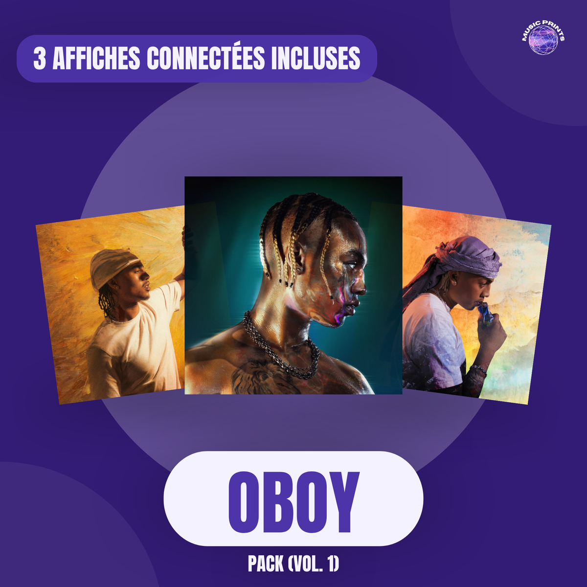 PACK Oboy Vol. 1 - 3 affiches connectées Music prints poster connecté