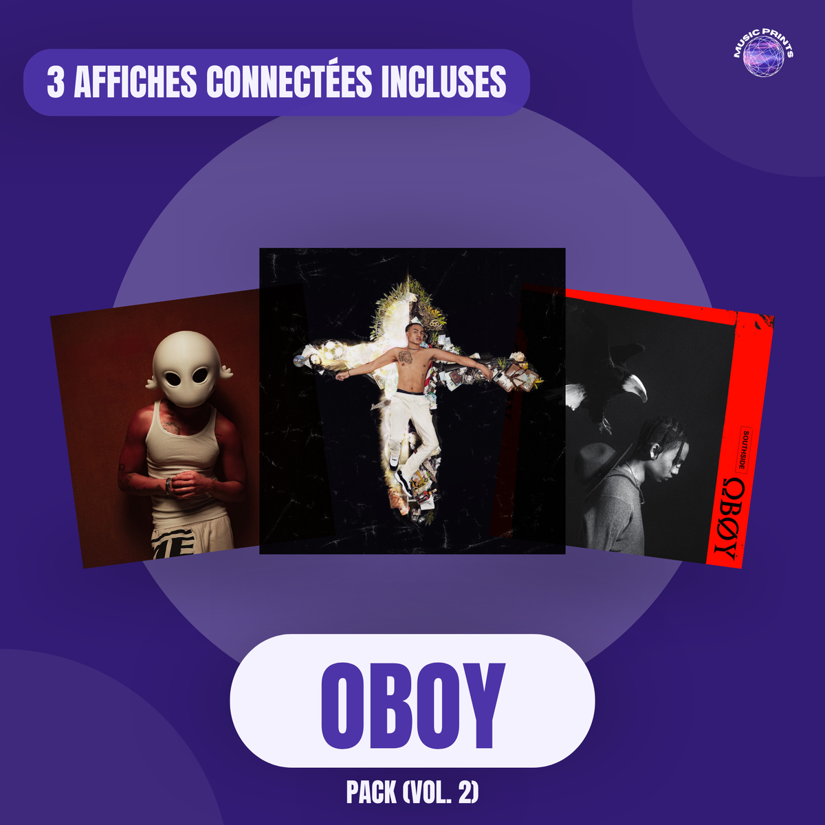 PACK Oboy Vol. 2 - 3 affiches connectées Music prints poster connecté