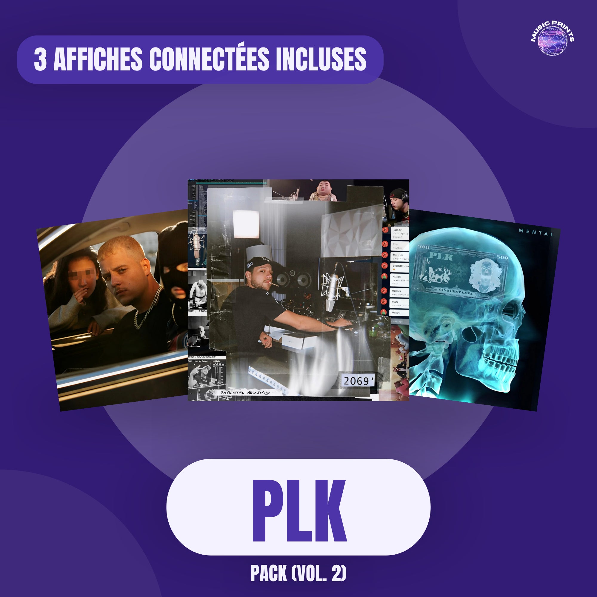 PACK PLK Vol. 2 - 3 affiches connectées Music prints poster connecté