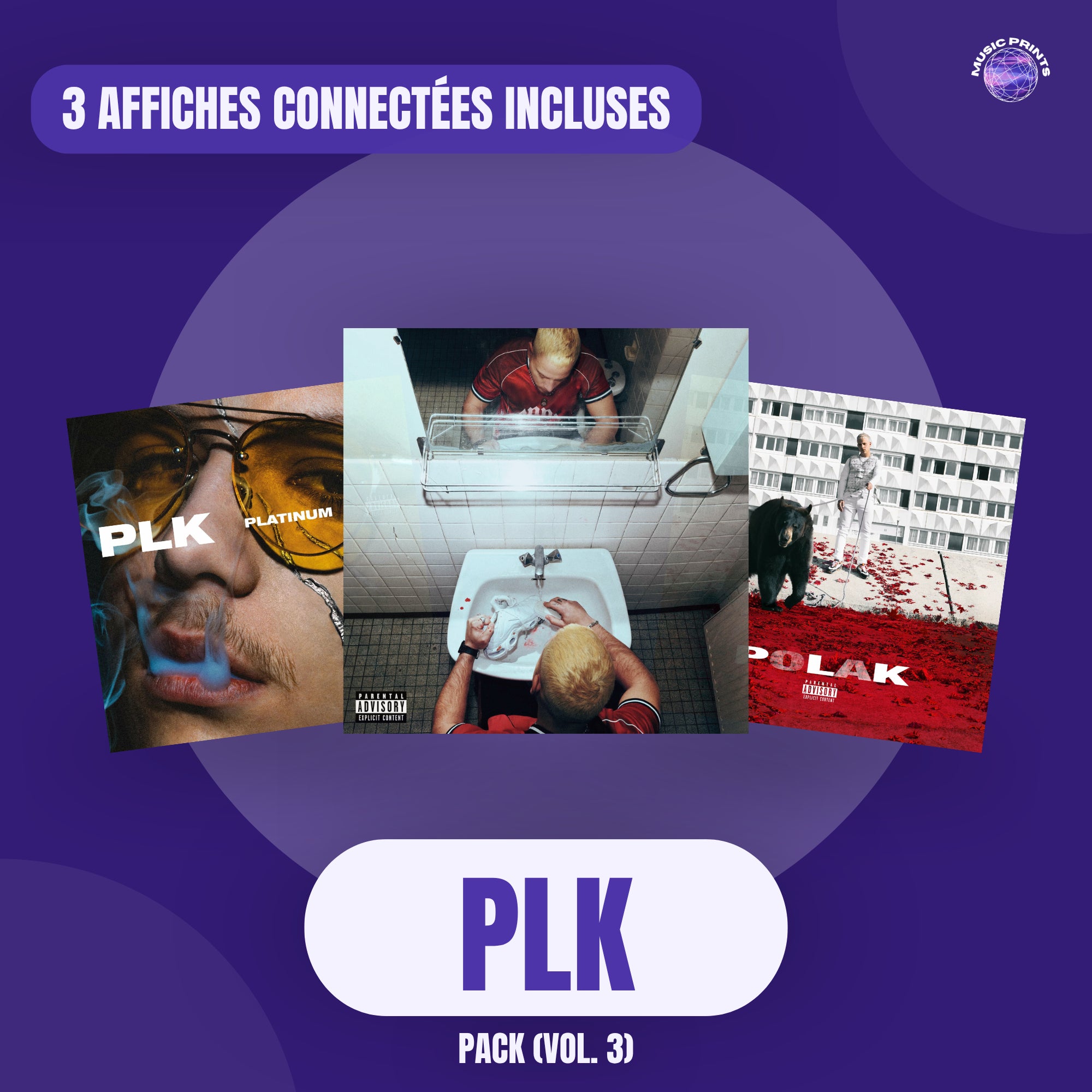 PACK PLK Vol. 3 - 3 affiches connectées Music prints poster connecté