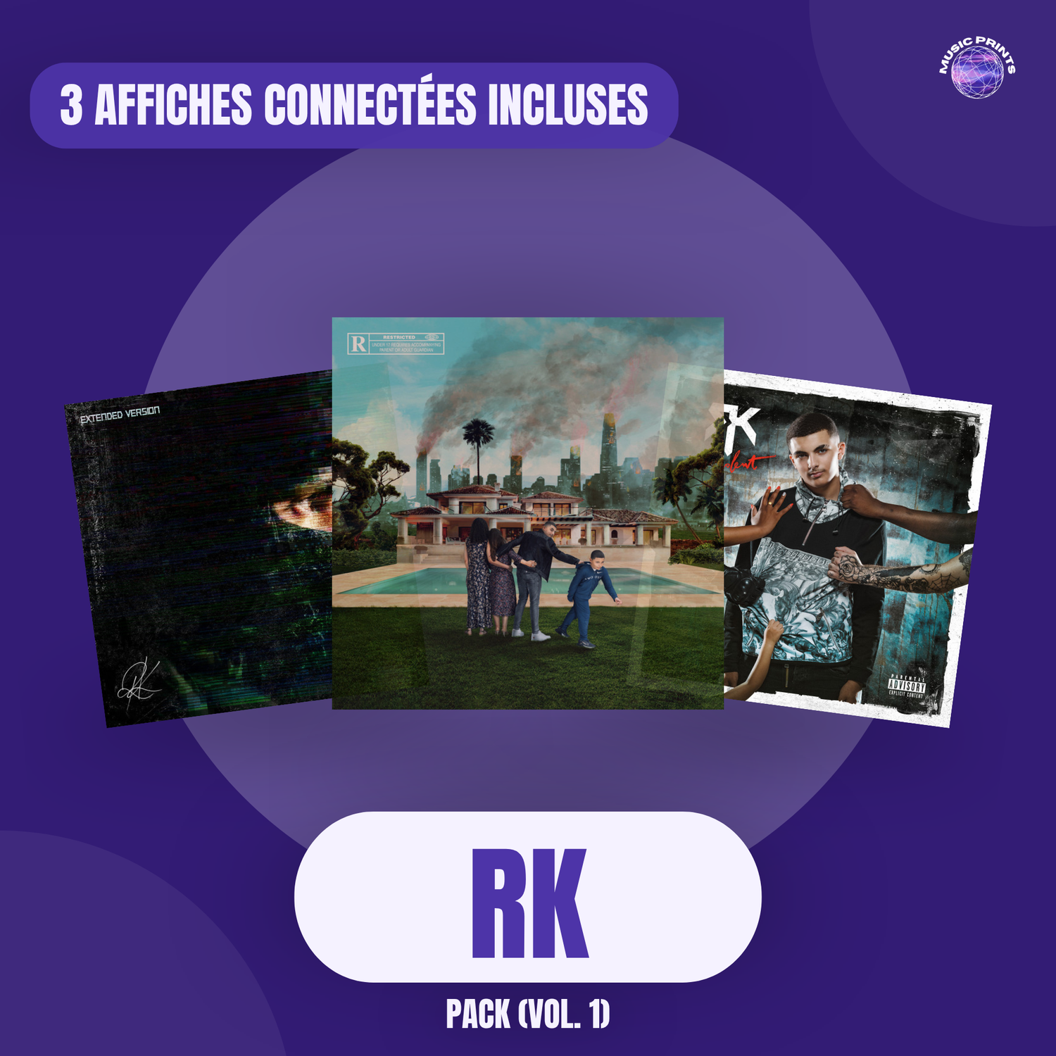 PACK RK Vol. 1 - 3 affiches connectées Music prints poster connecté