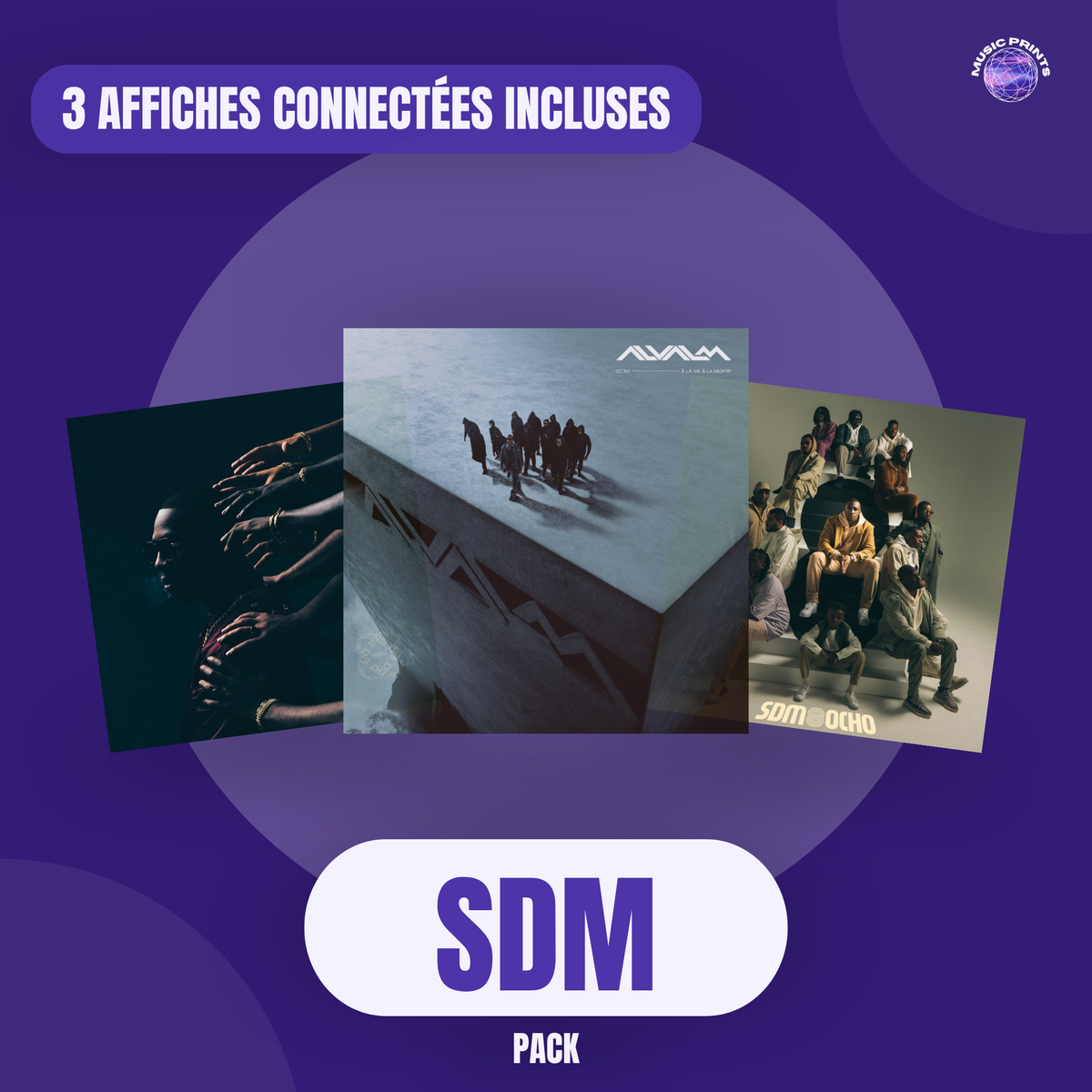 PACK SDM - 3 affiches connectées Music prints poster connecté