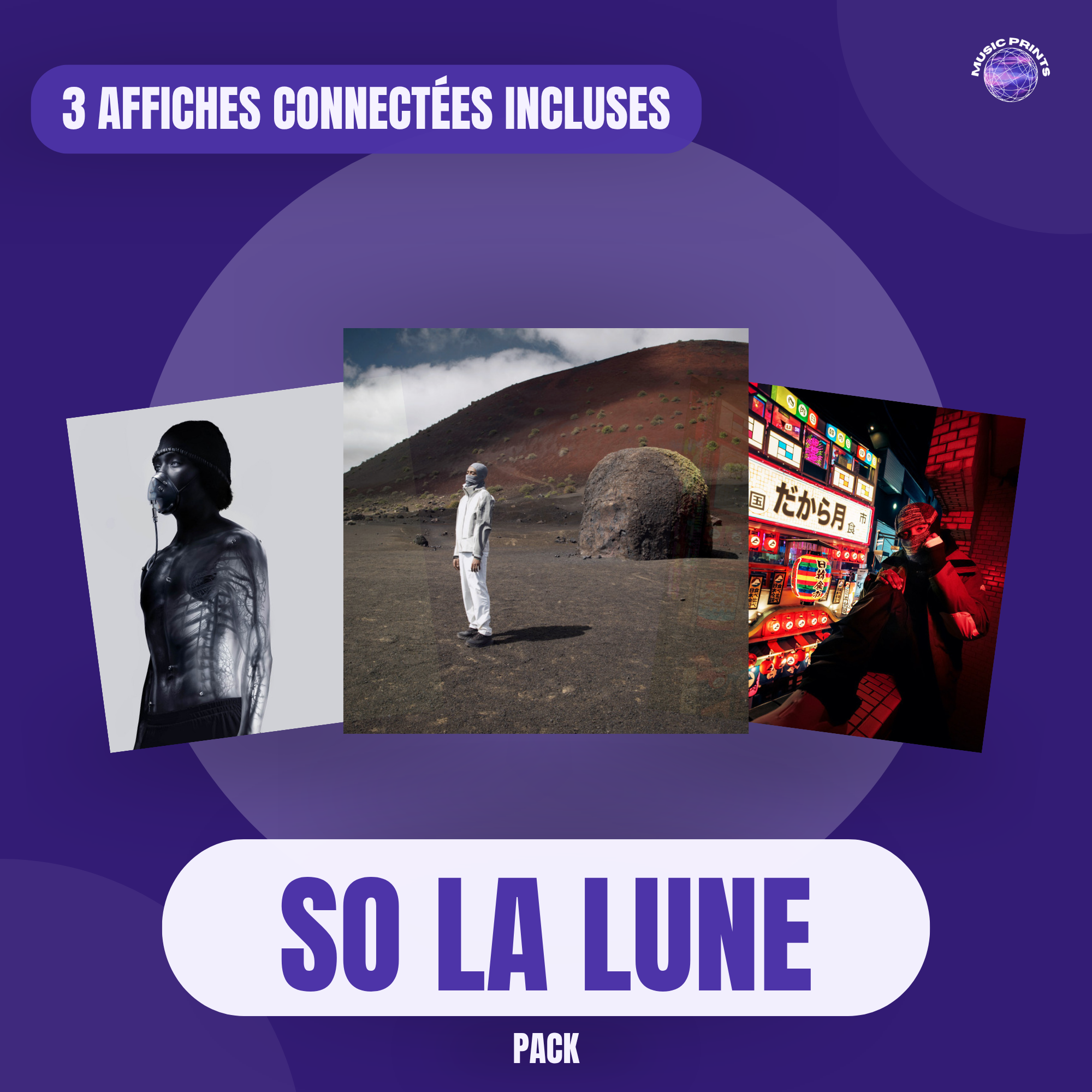 PACK So La Lune - 3 affiches connectées Music prints poster connecté