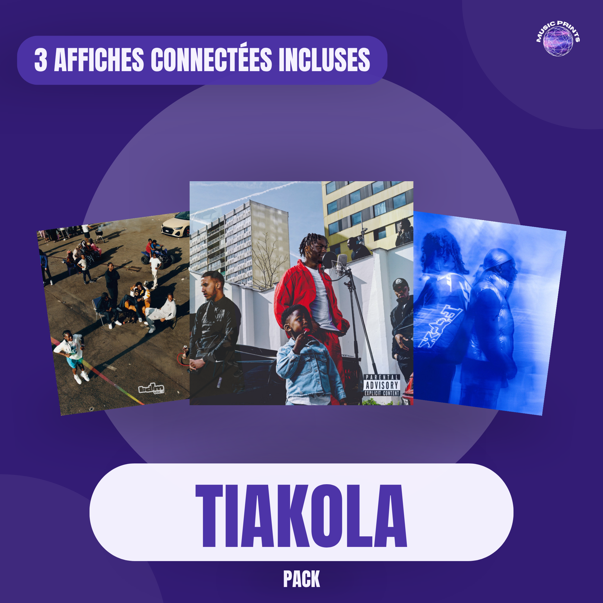 PACK Tiakola - 3 affiches connectées Music prints poster connecté