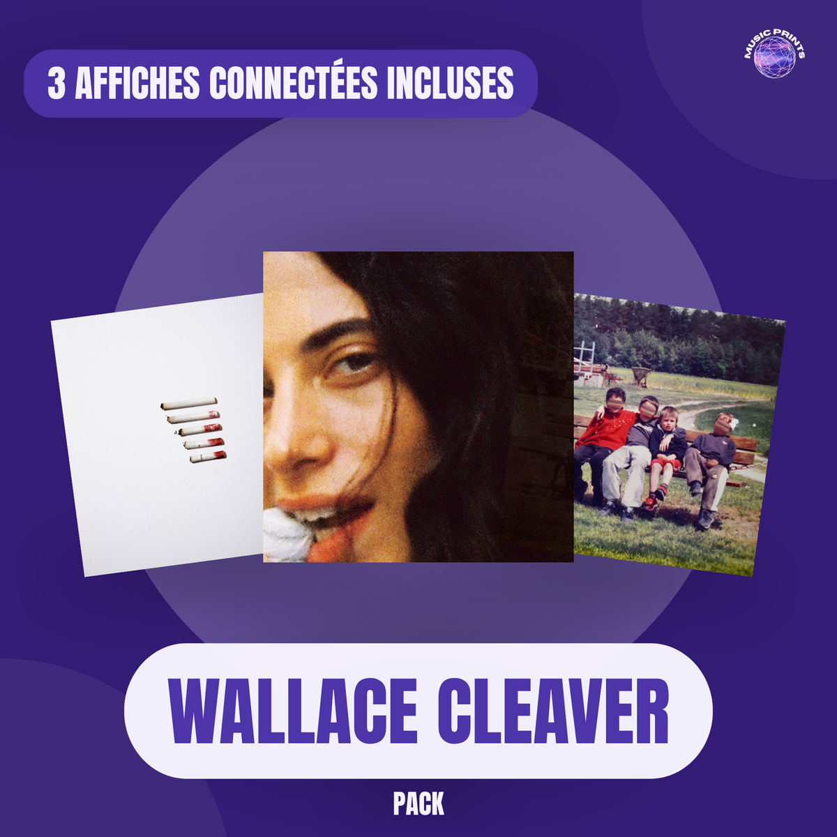PACK Wallace Cleaver - 3 affiches connectées Music prints poster connecté