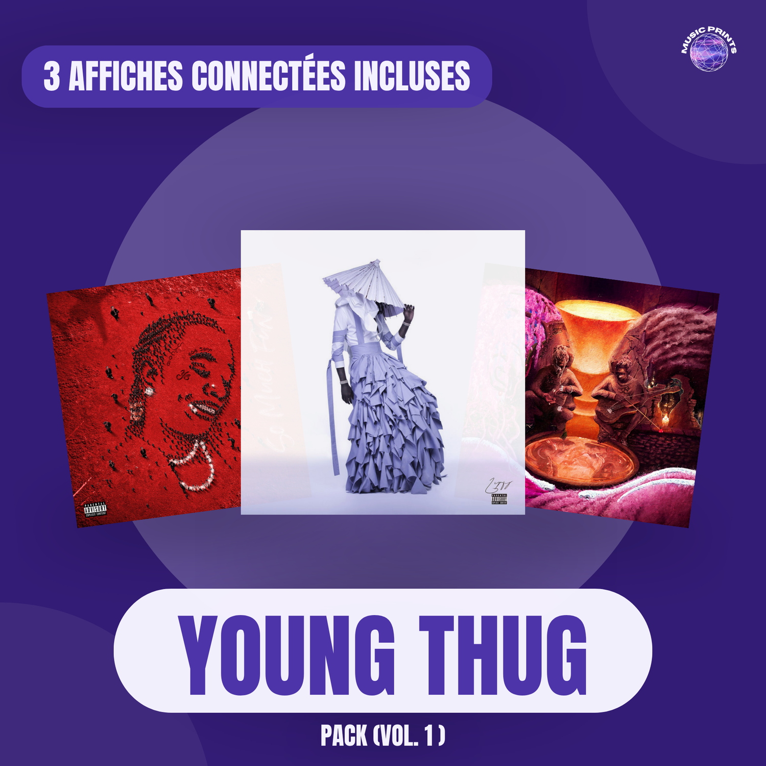 PACK Young Thug Vol. 1 - 3 affiches connectées Music prints poster connecté