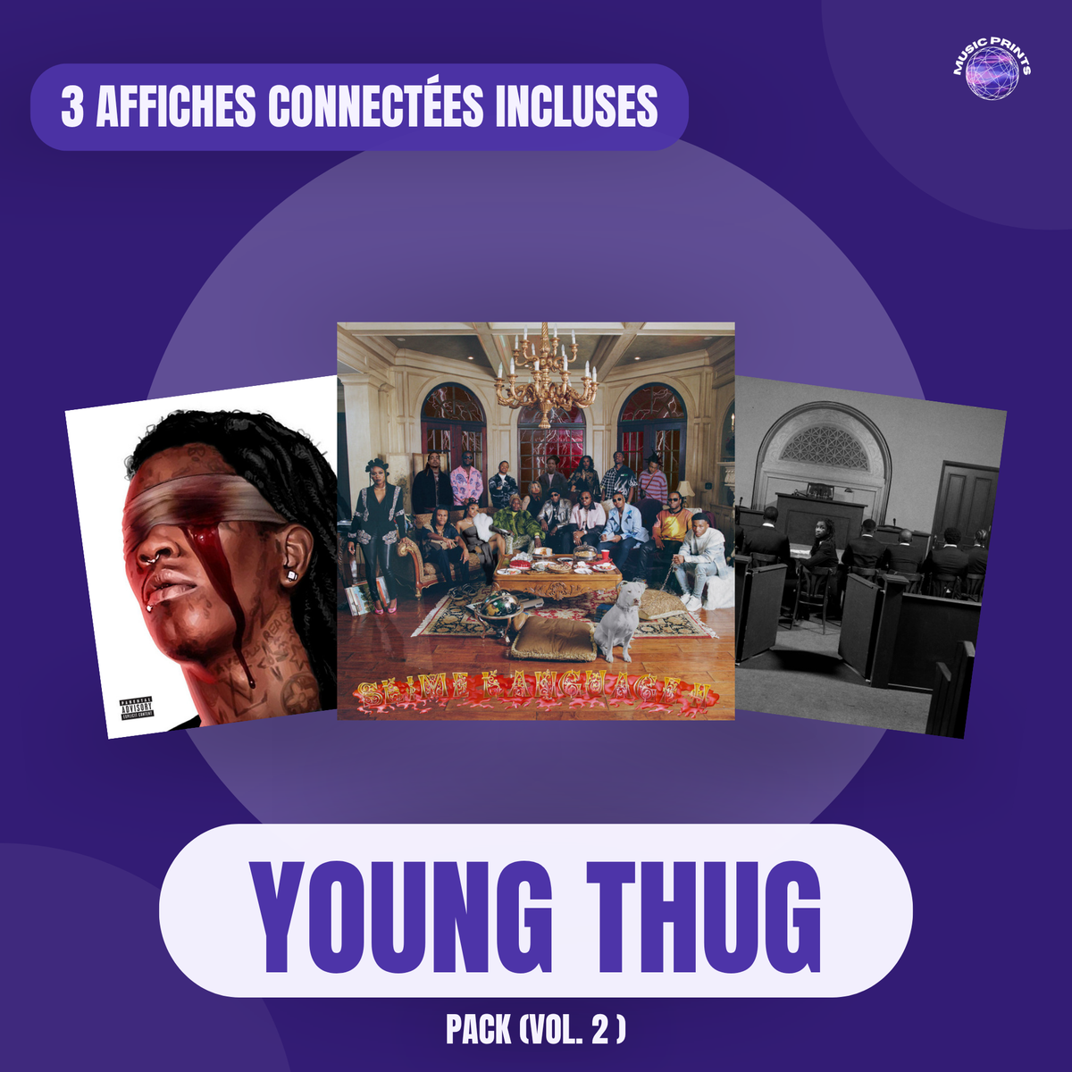 PACK Young Thug Vol. 2 - 3 affiches connectées Music prints poster connecté