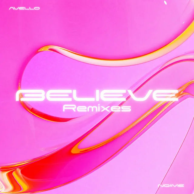 Affiche de l'album BELIEVE (Remixes) de AVELLO, poster connecté NFC 30 × 30 cm
