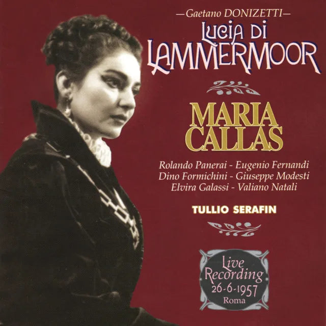 Music print | Gaetano Donizetti & Maria Callas & Rolando Panerai & Eugenio Fernandi & Tullio Serafin & Orchestra di Roma della RAI - Gaetano Donizetti: Lucia Di Lammermoor (Live in Rome, Rai Studios, 26 June 1957) poster connecté