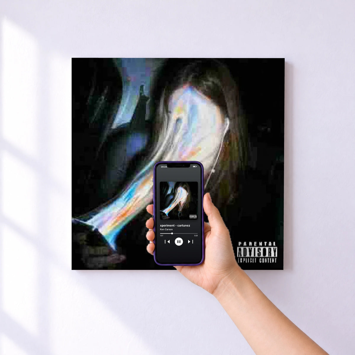 Affiche connectée xperiment - cartunez de Ken Carson au mur : l'album se lance en approchant le téléphone