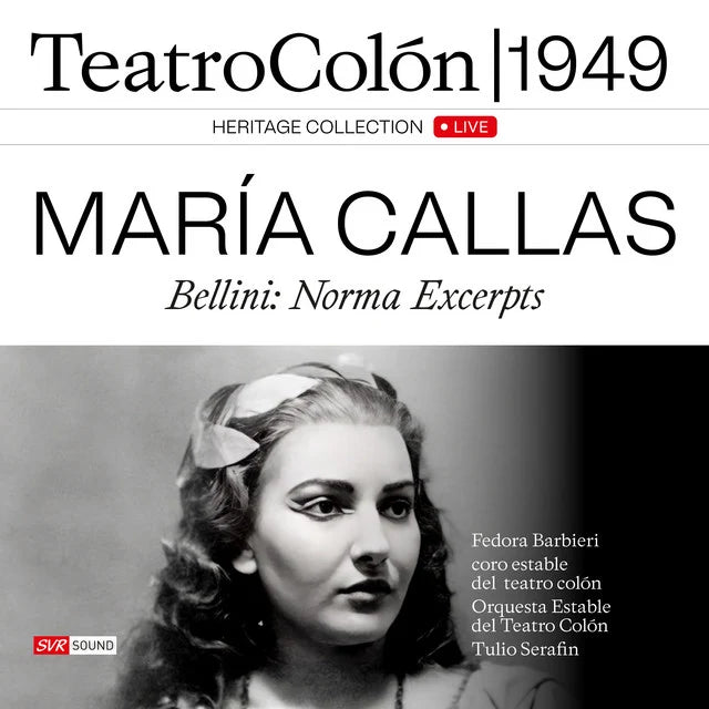 Music print | Vincenzo Bellini & Maria Callas & Tulio Serafin & Orquesta Estable Teatro Colón - María Callas – Bellini / Norma Excerpts Teatro Colón 1949 (Live) poster connecté
